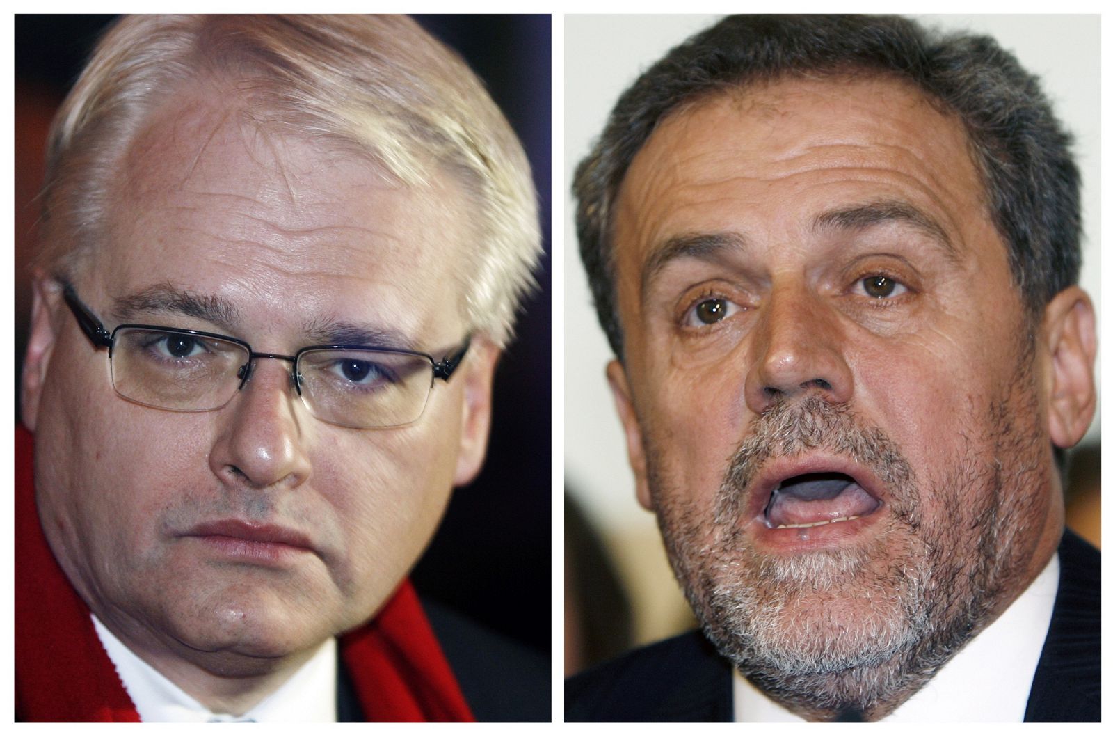 Candidatos presidenciales cratas Ivo Josipovic y Milan Bandic