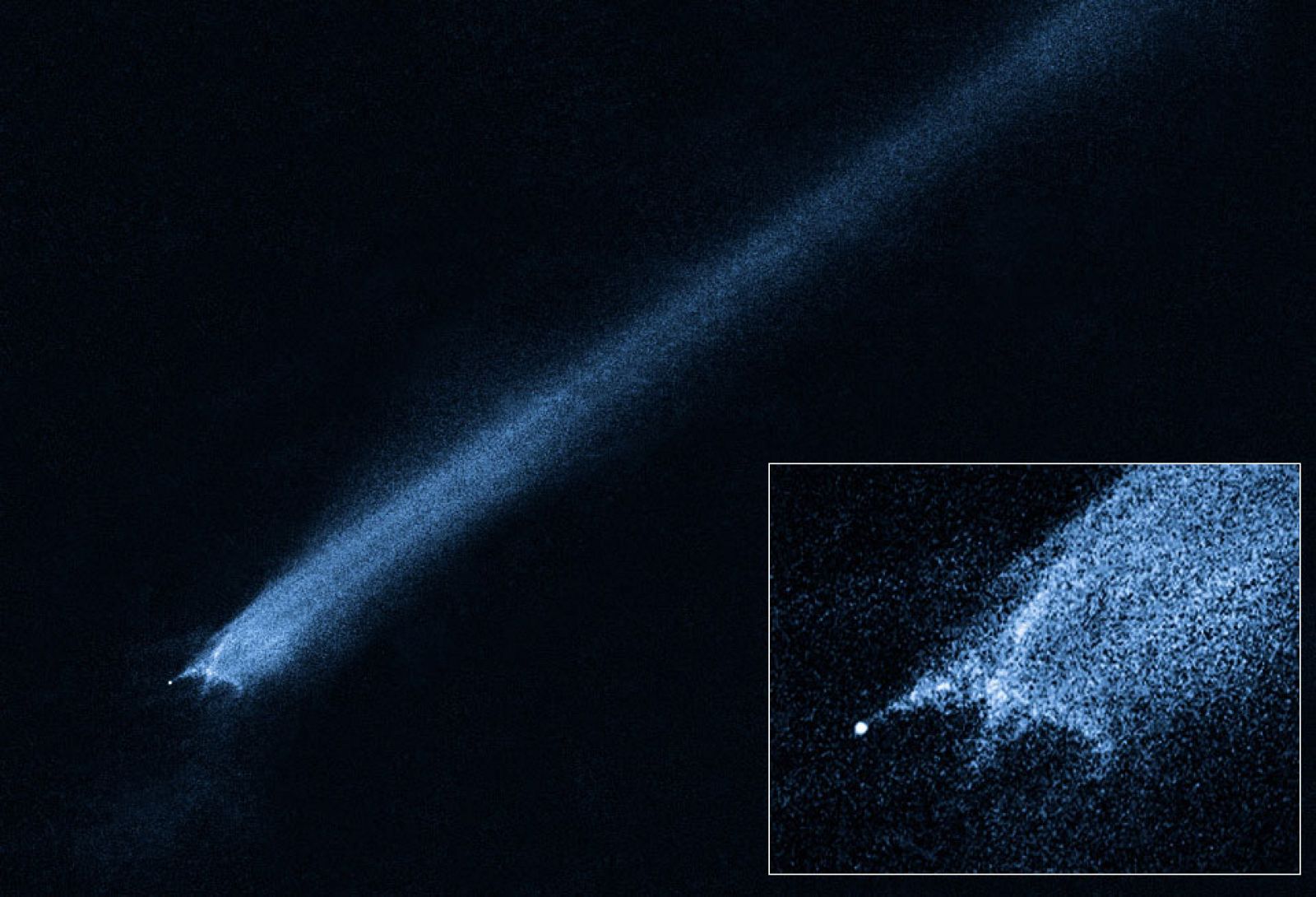 El telescopio espacial Hubble ha detectado una misteriosa estela de escombros cósmicos que sugieren una colisión frontal de un asteroide con otro cuerpo. El impacto de los asteroides ocurrió a una velocidad de casi 20.000 kilómetros por hora.