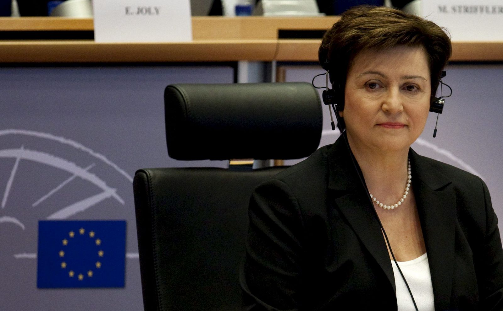 La comisaria designada por Bulgaria, Kristalina Georgieva, durante su audición ante la comisión de Desarrollo del Parlamento Europeo, en Bruselas (Bélgica).