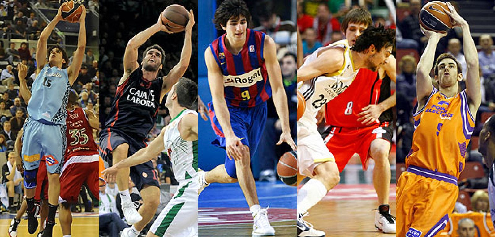 Suárez, San Emeterio, Ricky Rubio, Llull y Claver, cinco de los mejores jugadores españoles que disputarán la Copa.