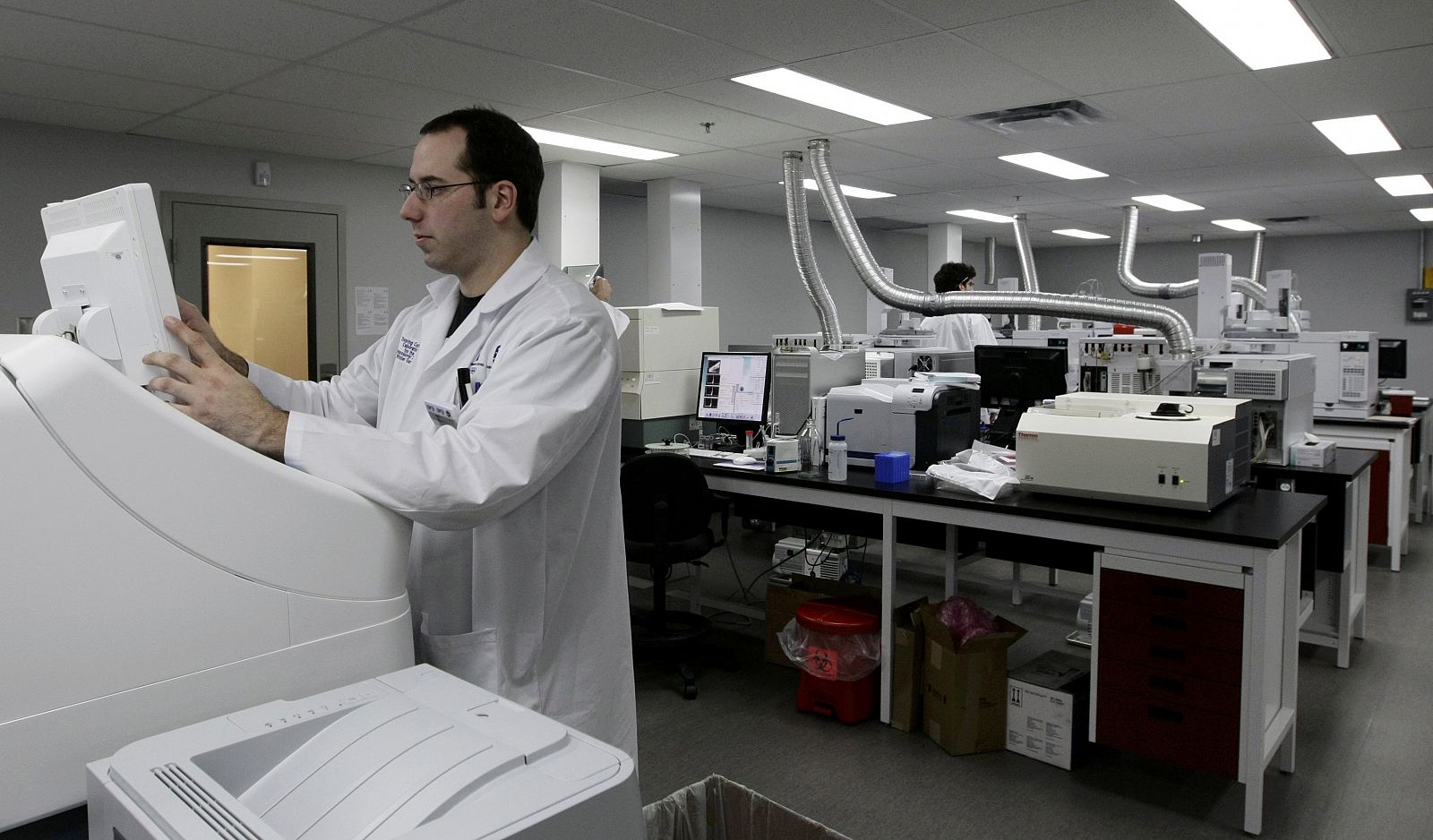 A technician works in the Doping Control Laboratory at the Vancouver  2010 Winter Olympics