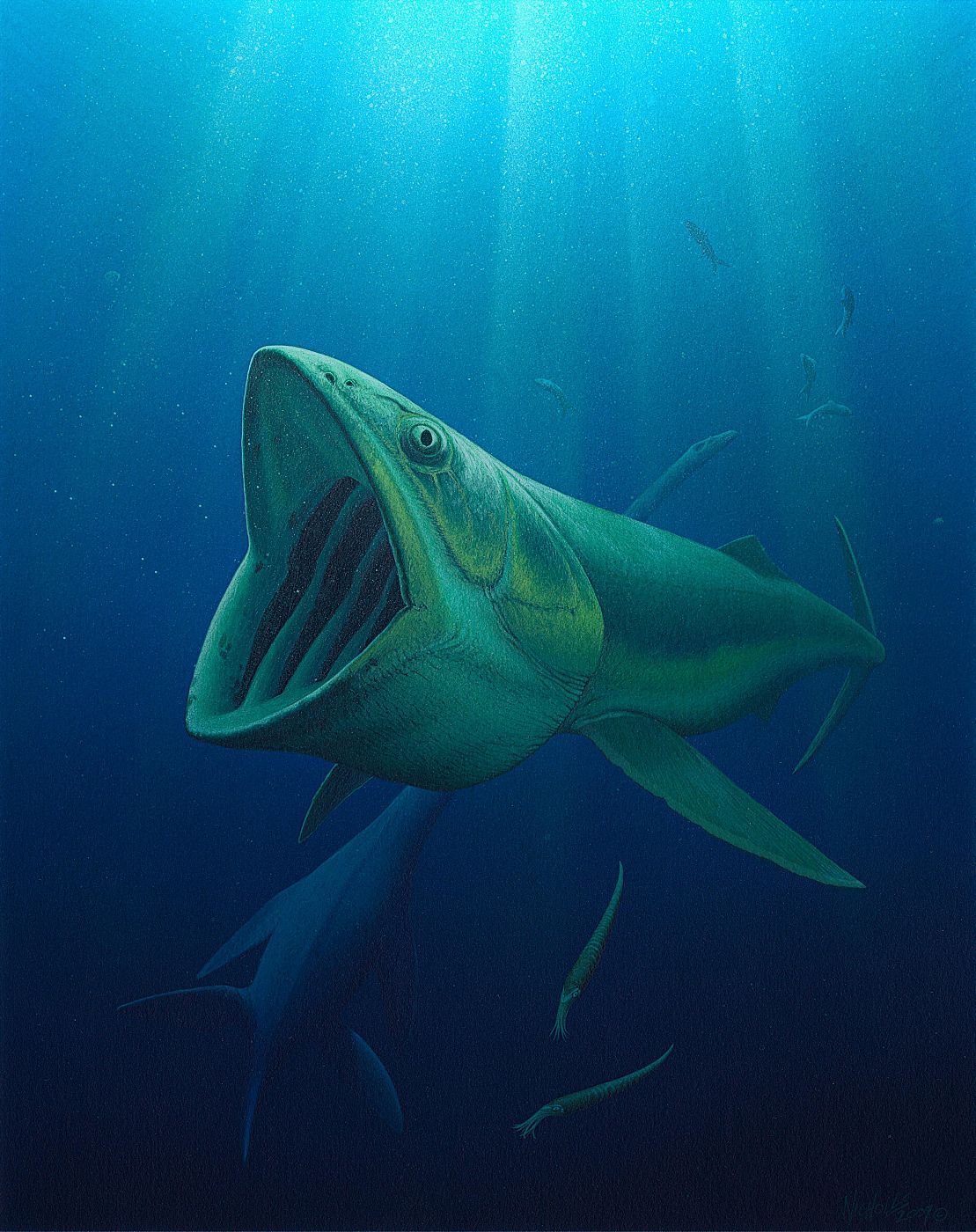 Recreación artística del gigante marino que habitó durante 100 millones de años los océanos.
