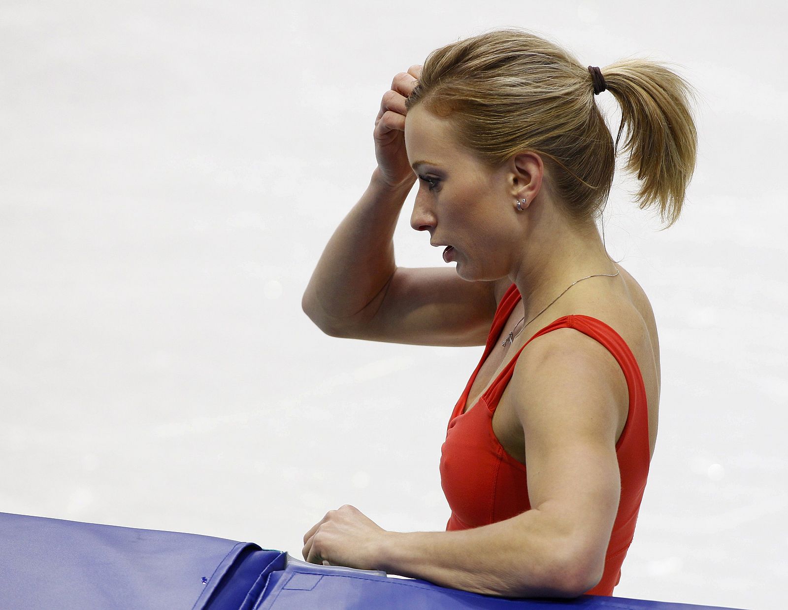 Canadian figure skater Rochette is seen during training during Vancouver 2010 Winter Olympics
