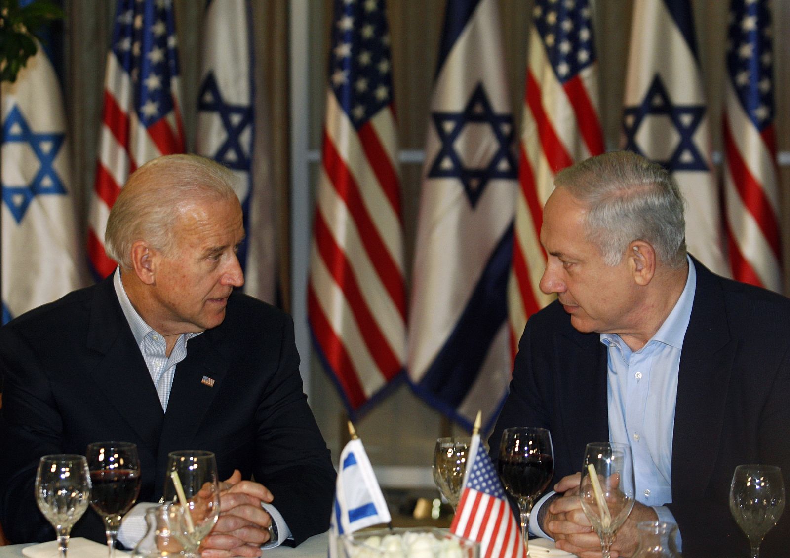 Joe Biden y Benjamin Netanyahu en Jerusalén