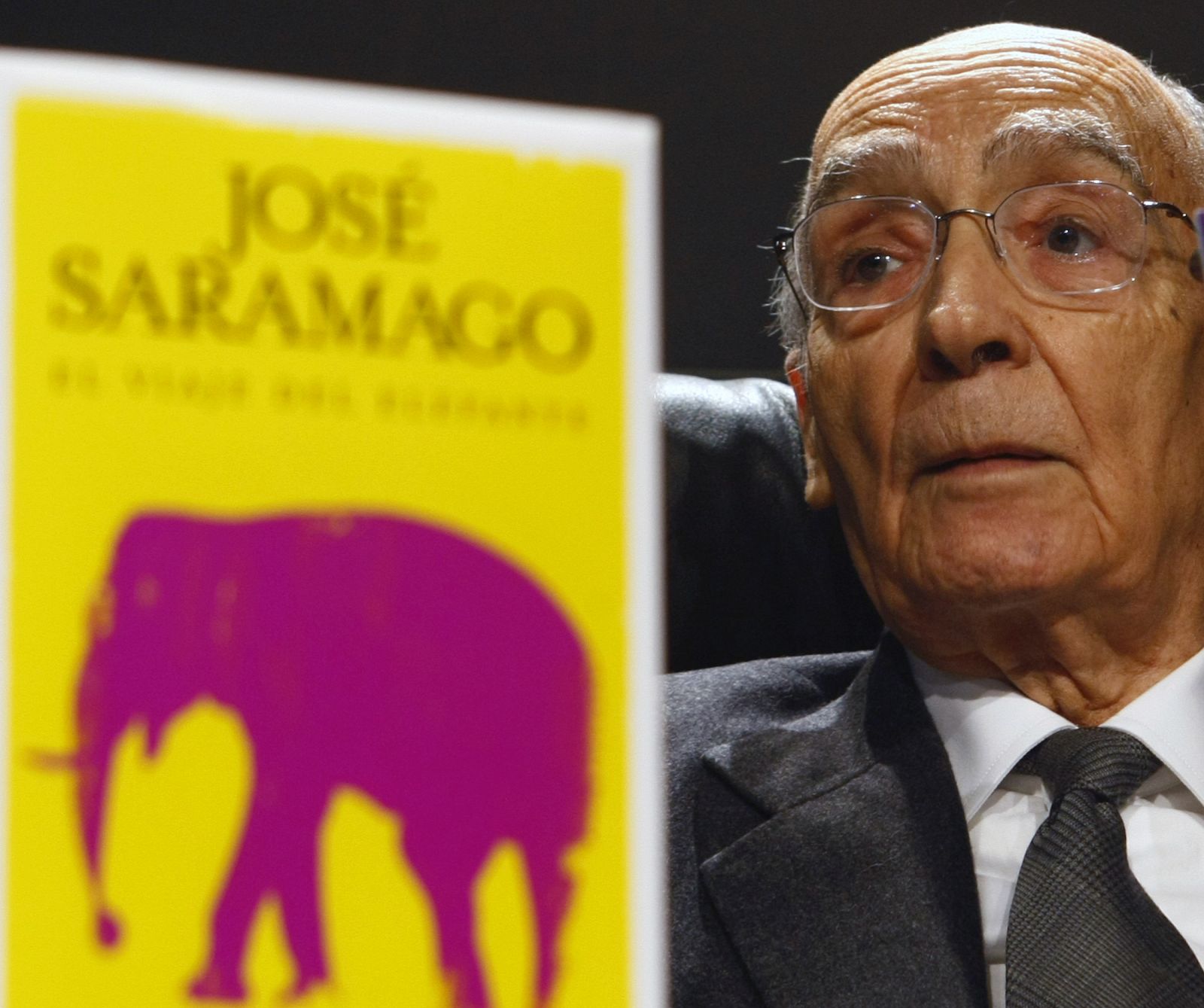 Portuguese Nobel Literature laureate Jose Saramago speaks during a news conference in Madrid