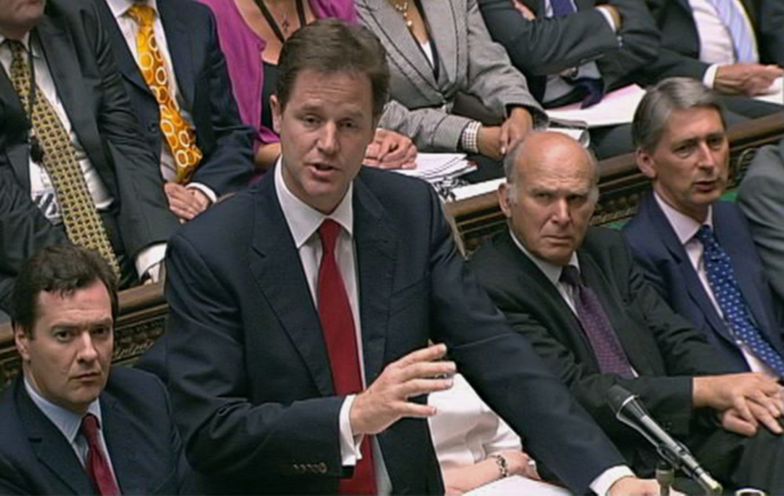 Clegg, durante su intervención ante la Cámara de los Comunes.