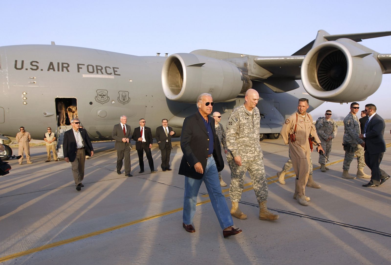 U.S. Vice President Joe Biden arrives in Baghdad