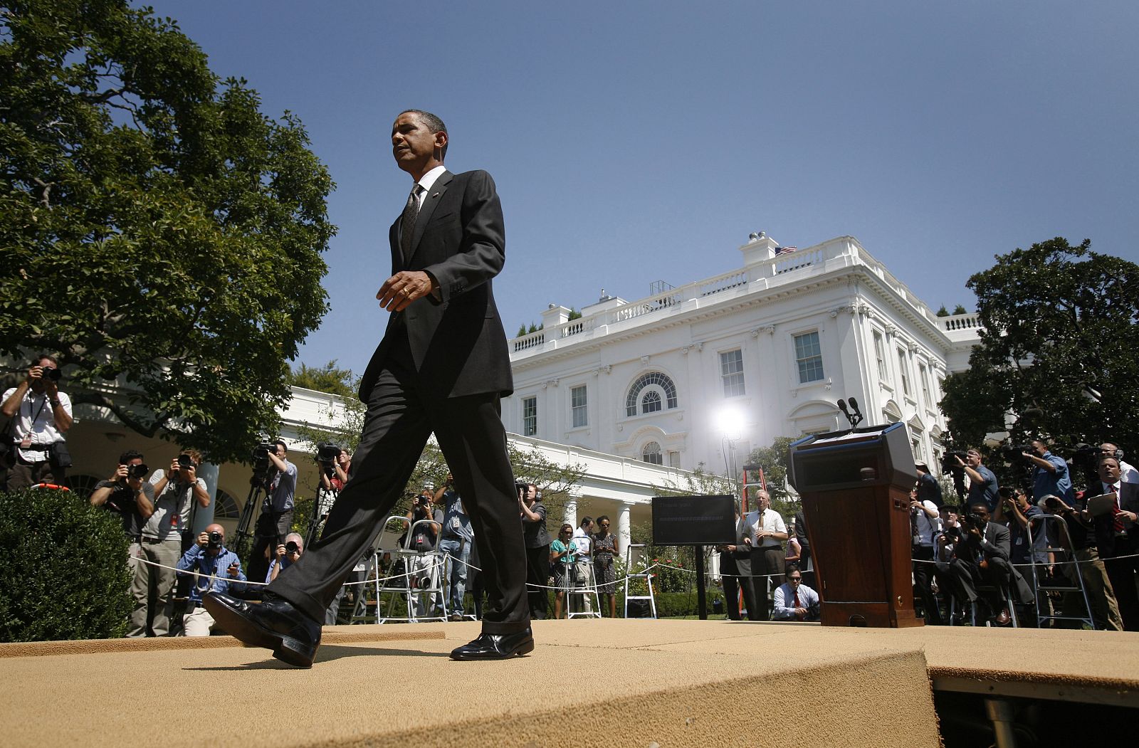 El presidente de Estados Unidos, Barack Obama, tras anunciar las nuevas medidas económicas.