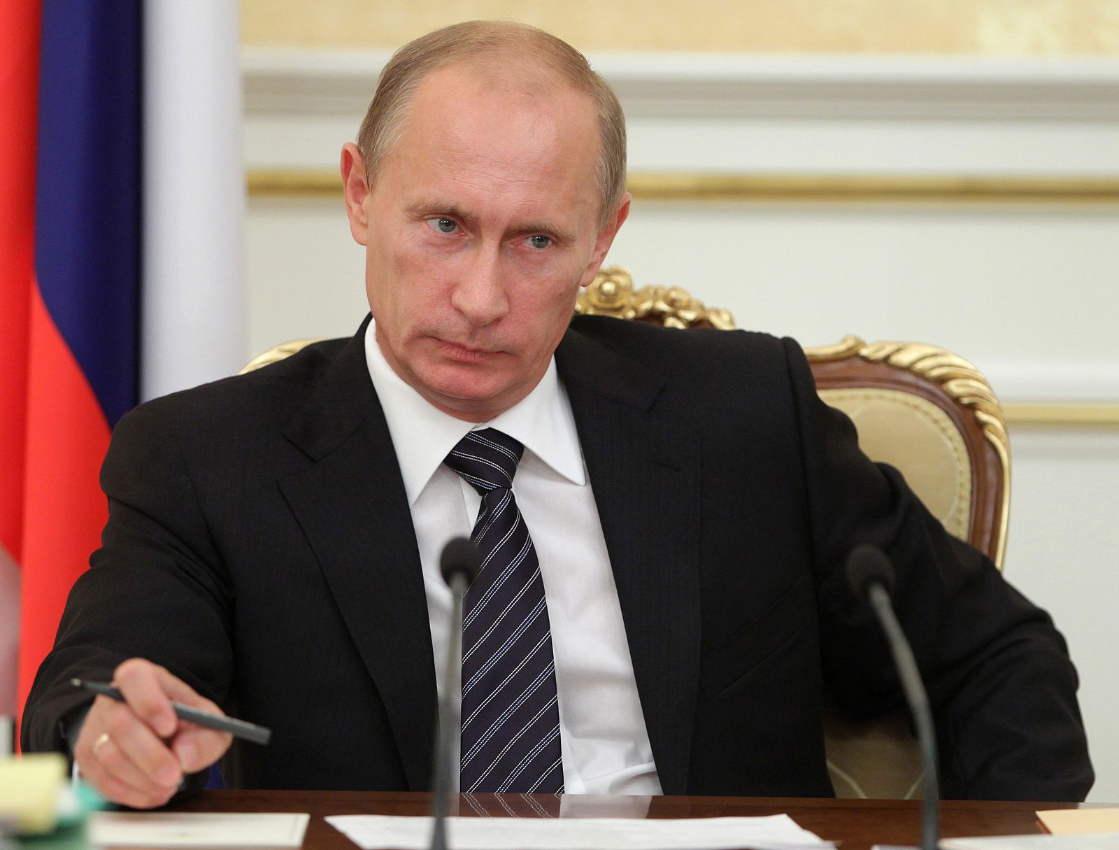 Russia's Prime Minister Putin chairs a government meeting in Moscow