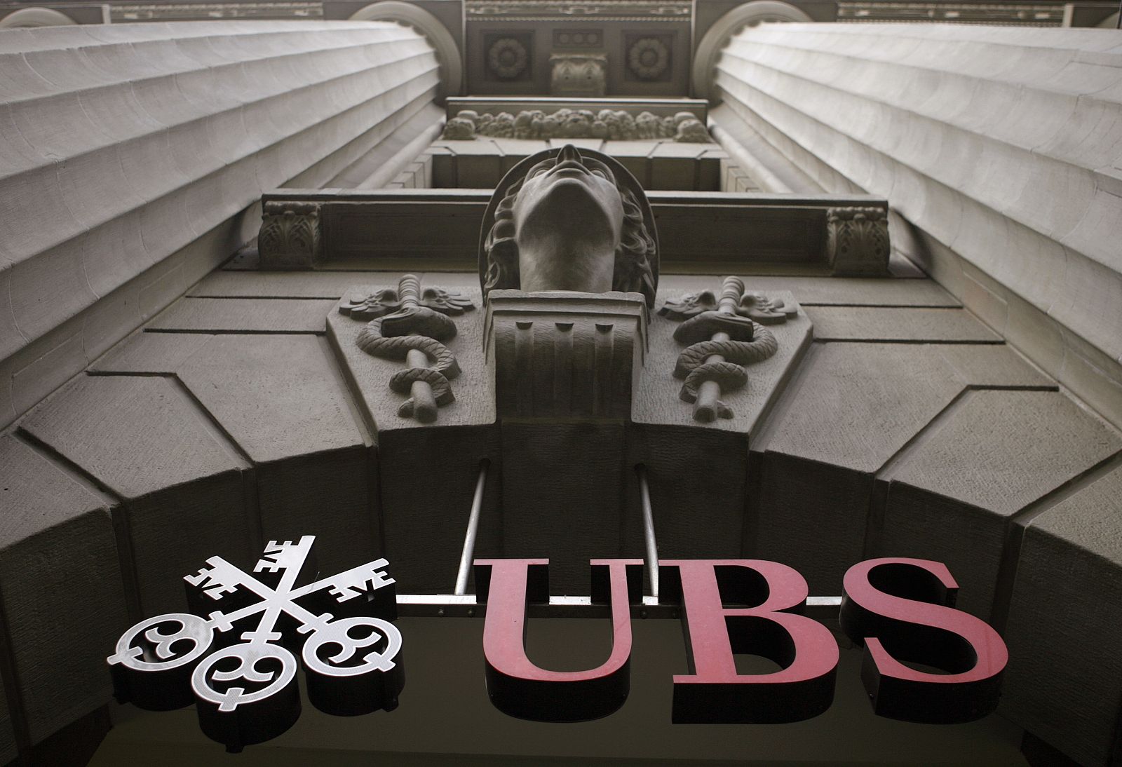 The logo of Swiss bank UBS is seen at the company's office at the Bahnhofstrasse in Zurich