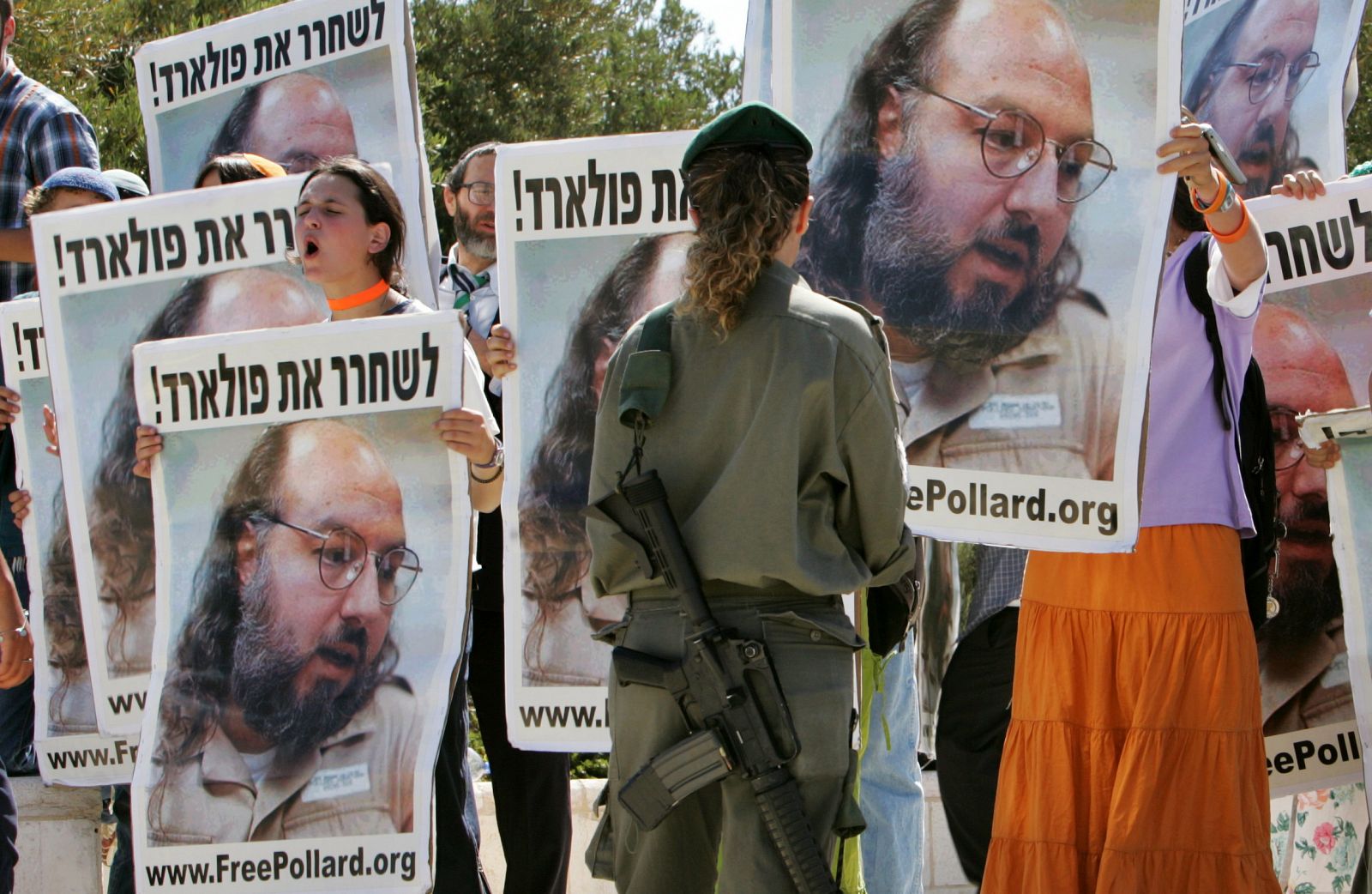Manifestantes israelíes reclaman la liberación del espía convicto Jonathan Pollard.