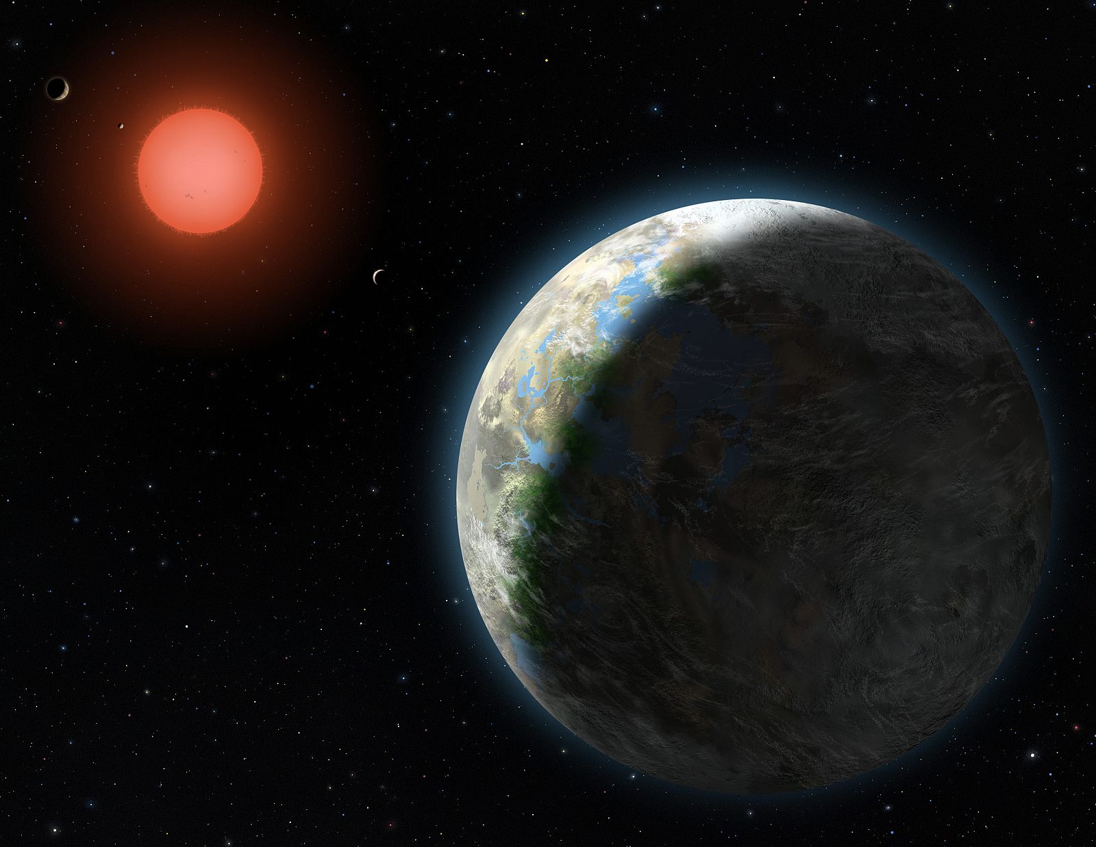 Recreación artística de Gliese 81 b, el primer planeta que los astrónomos consideran potencialmente habitable