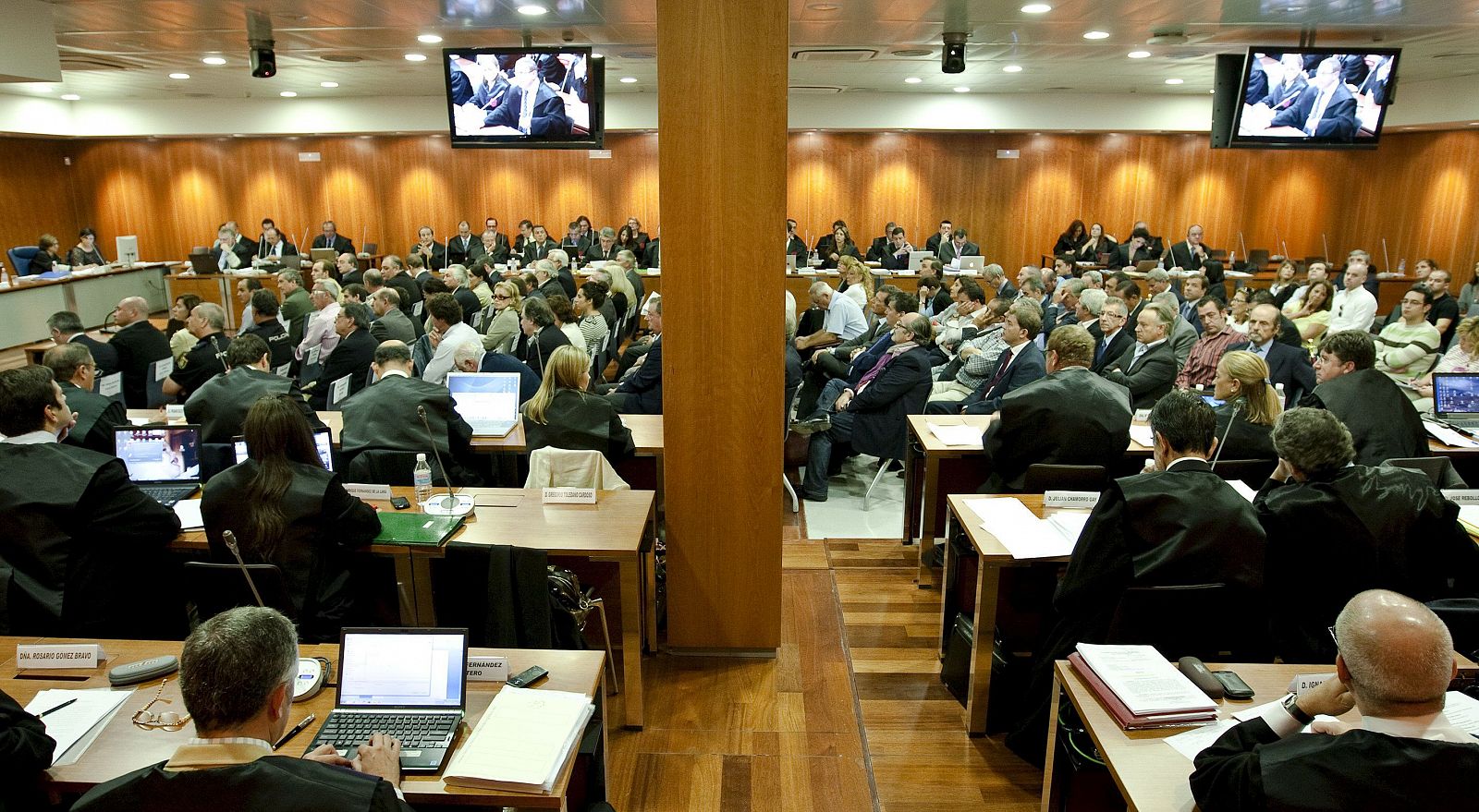 Vista de la sala de la sección primera de la Audiencia Provincial de Málaga en el cuarto día el juicio caso Malaya