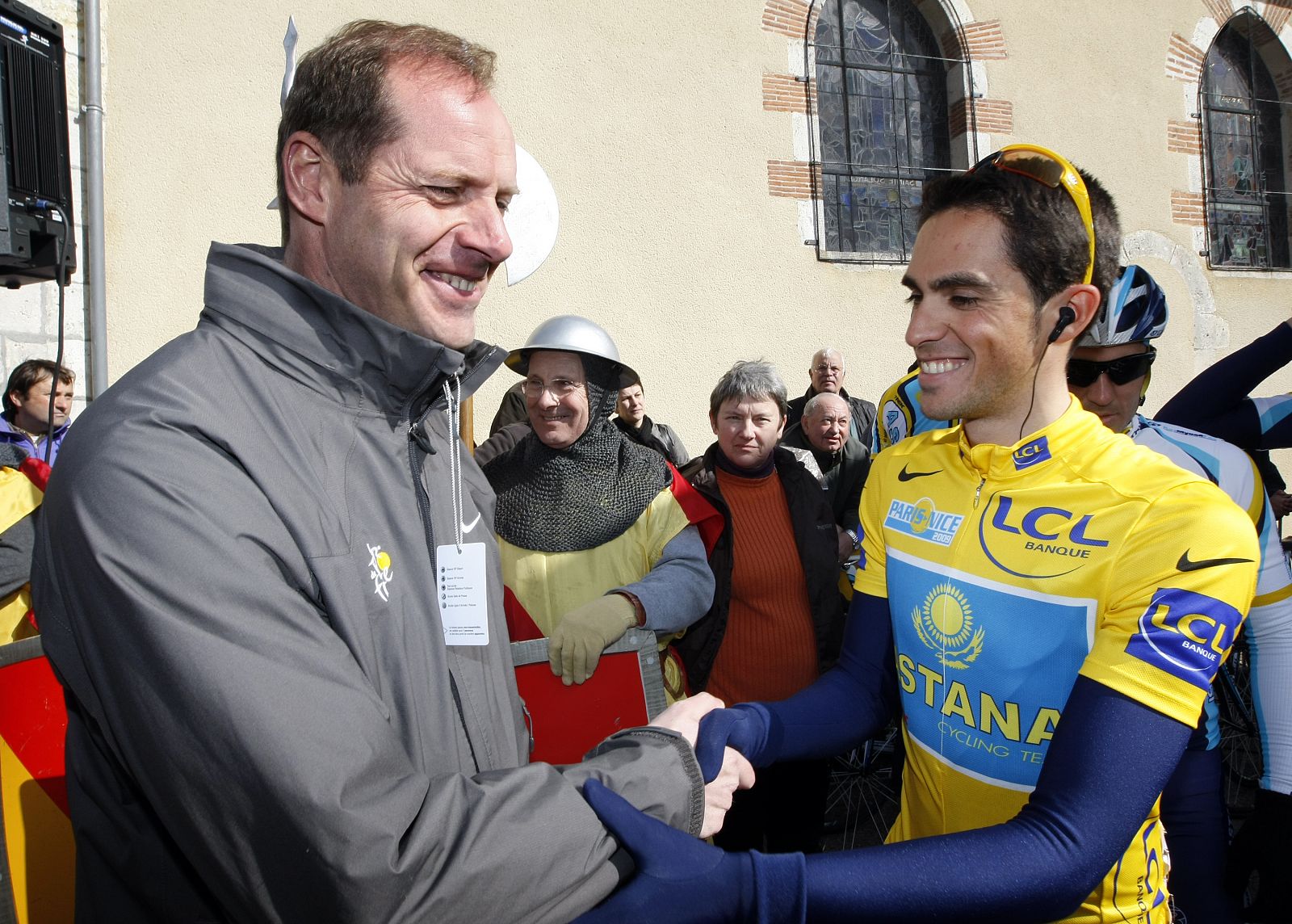 Christian Prudhomme junto a Contador durante la pasada edición de la París-Niza.