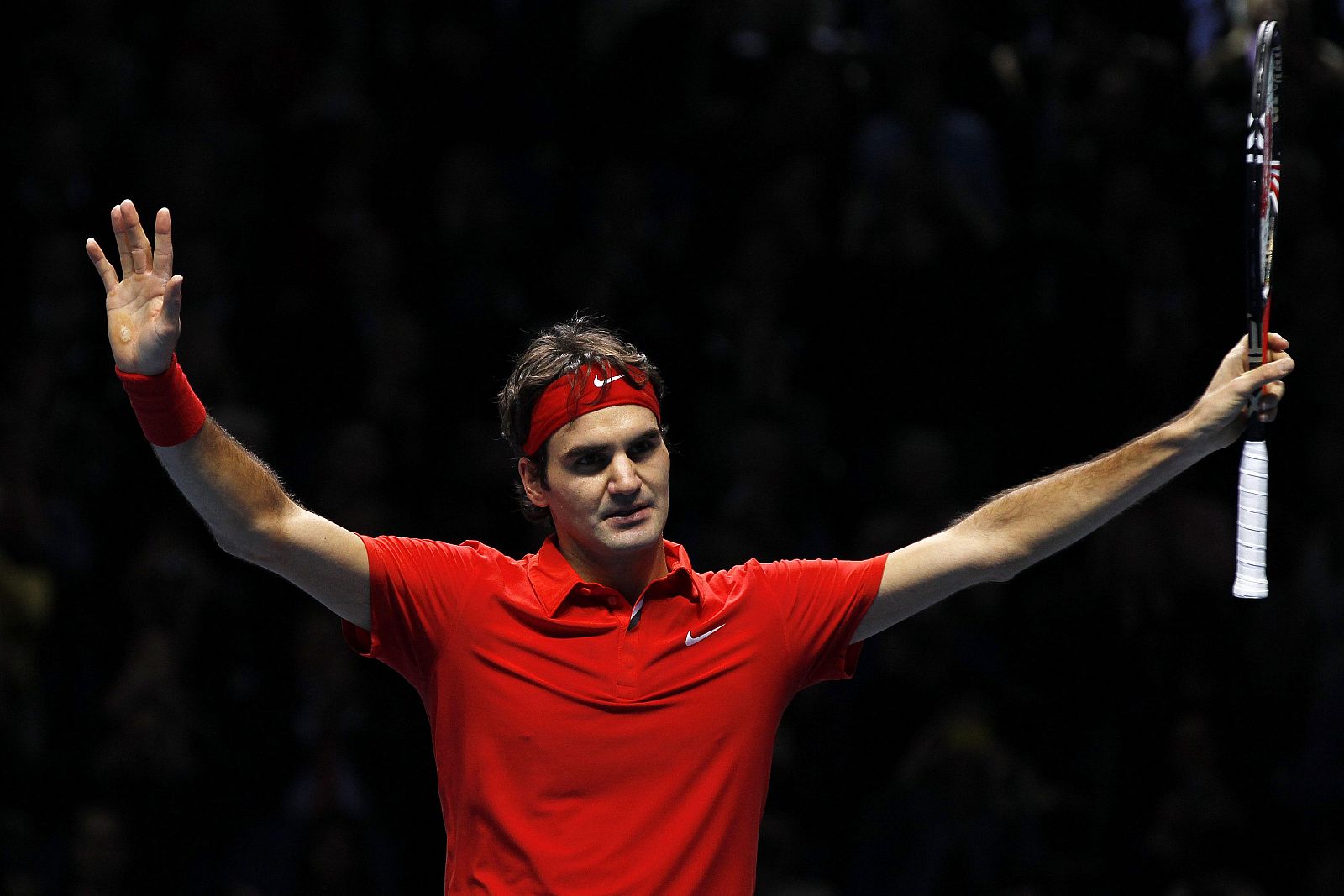 Federer tras ganar a Soderling en el torneo de Maestros de Londres.