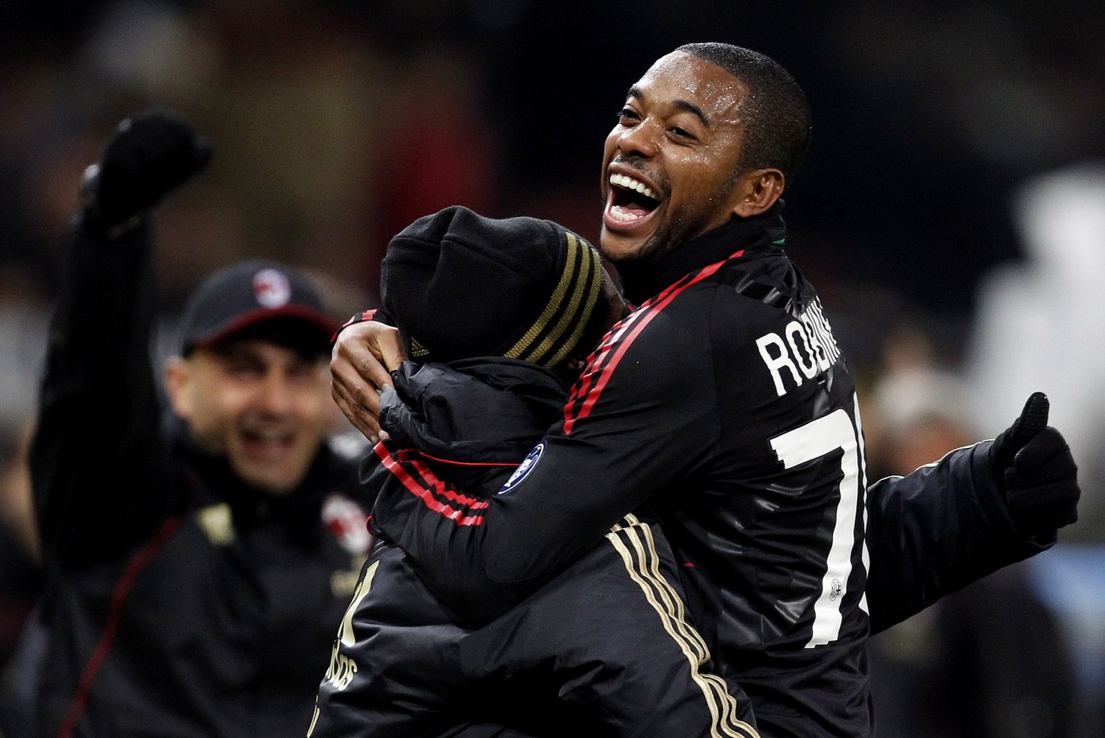 Robinho celebra su gol ante la Sampdoria