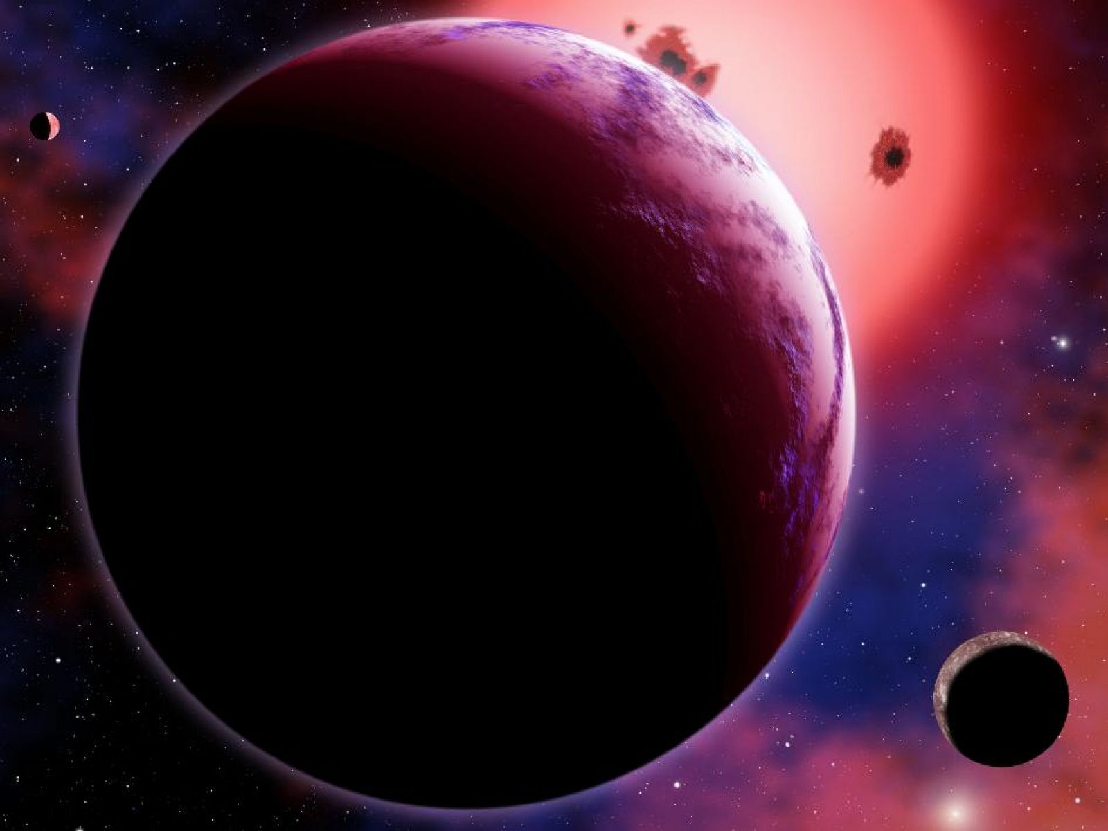 Representación artística del exoplaneta GJ 1214b