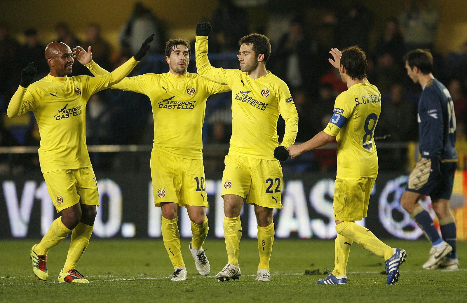 Los jugadores del Villarreal celebrando un gol esta temporada.