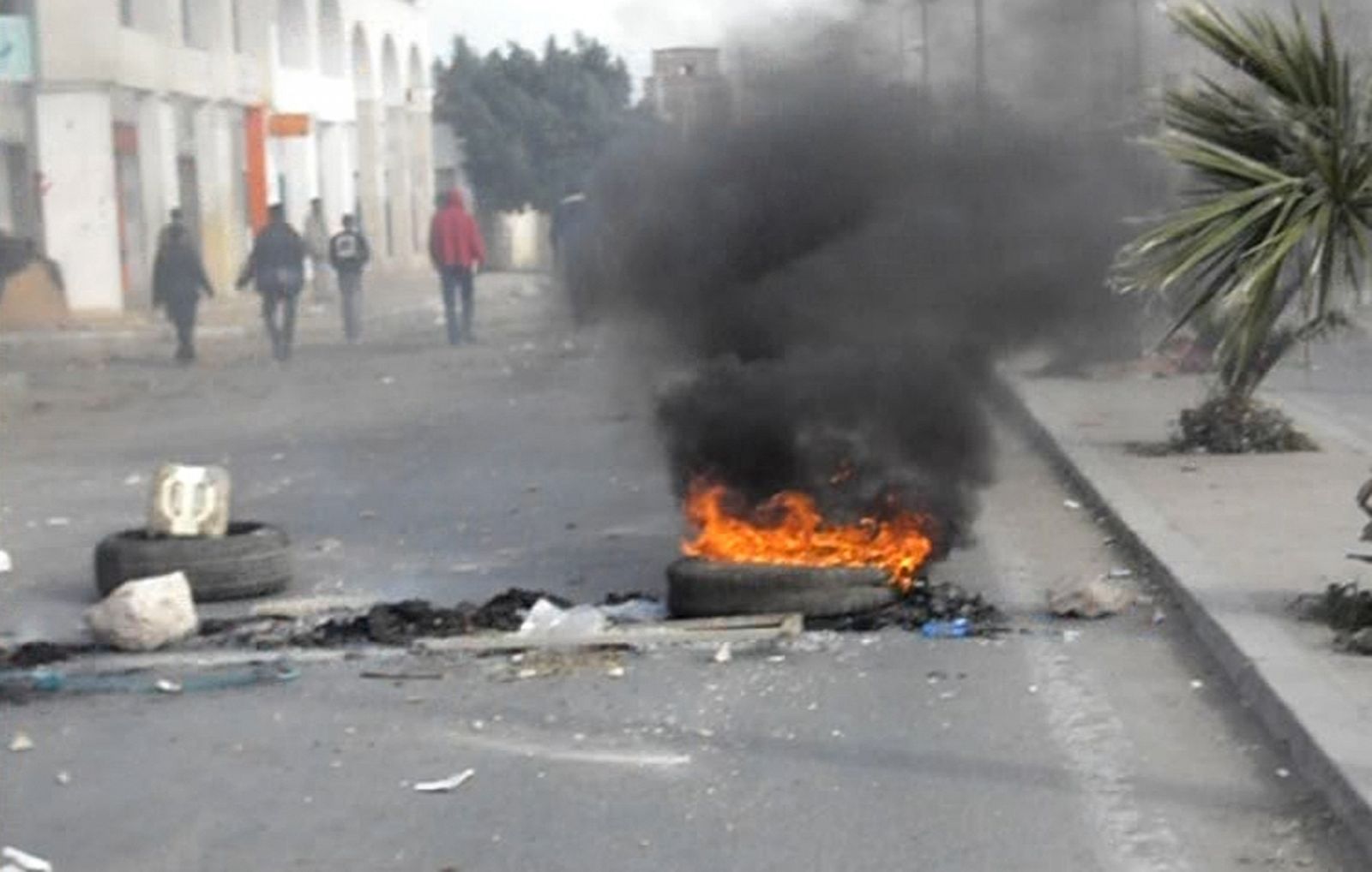 Imagen de las calles de Túnez durante las protestas