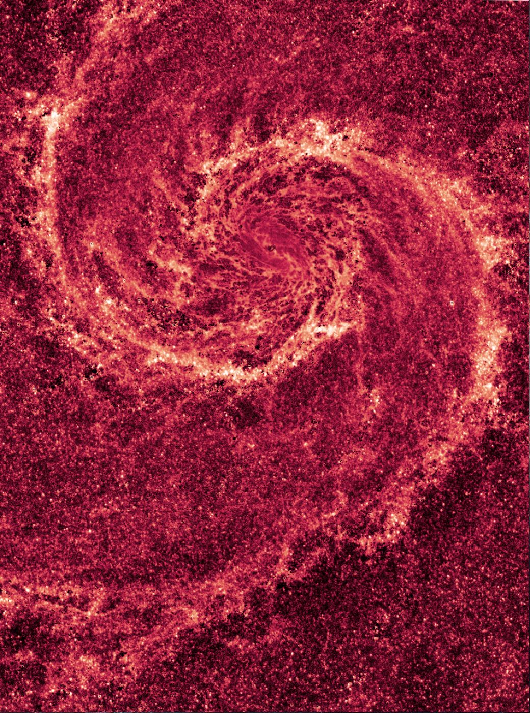 El Hubble ha fotografiado en el infrarrojo cercano (la región de longitud de onda más corta del espectro infrarrojo) a la Galaxia del Remolino.
