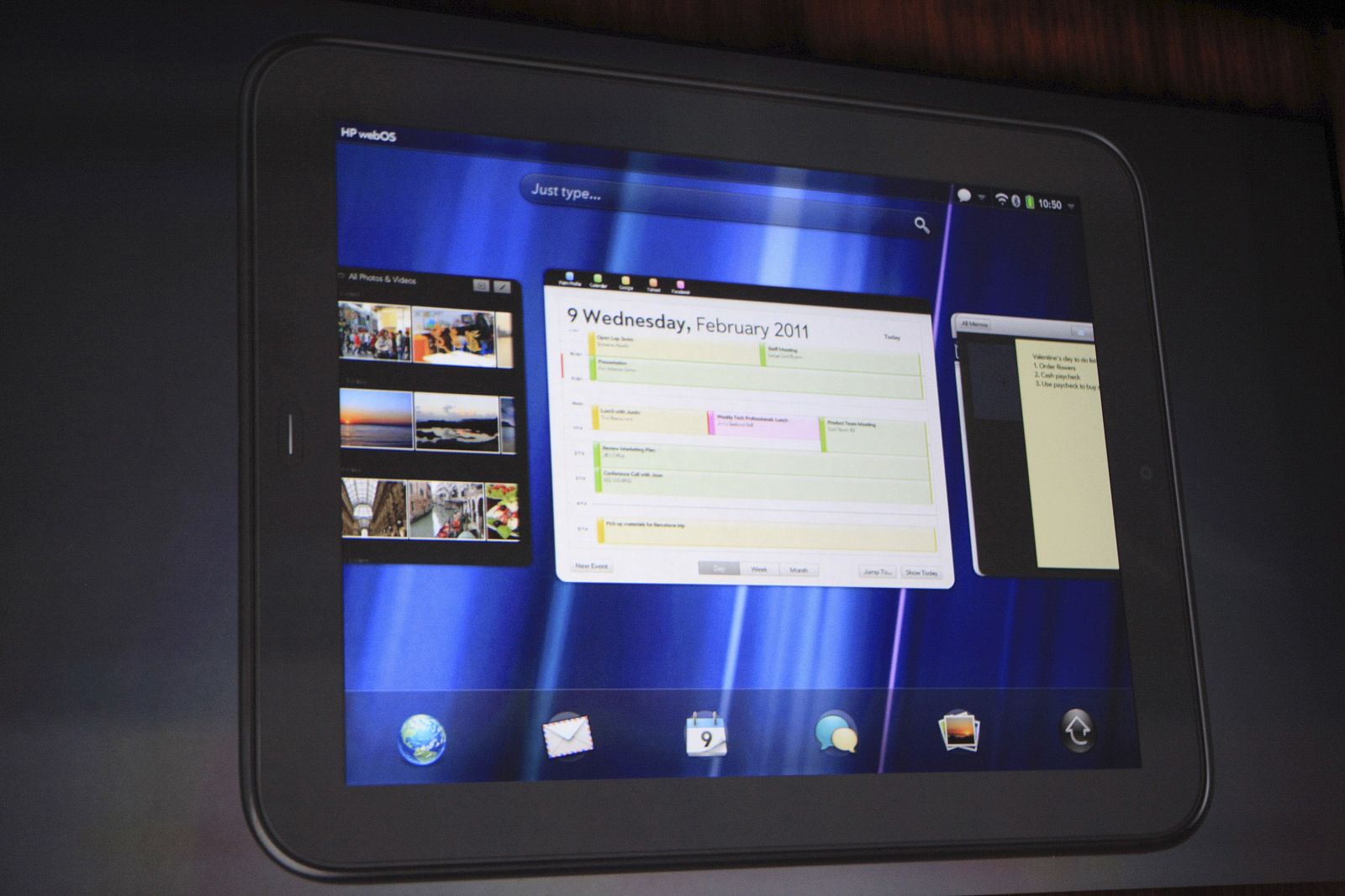 El nuevo TouchPad de HP durante la presentación que se realizó en San Francisco, California