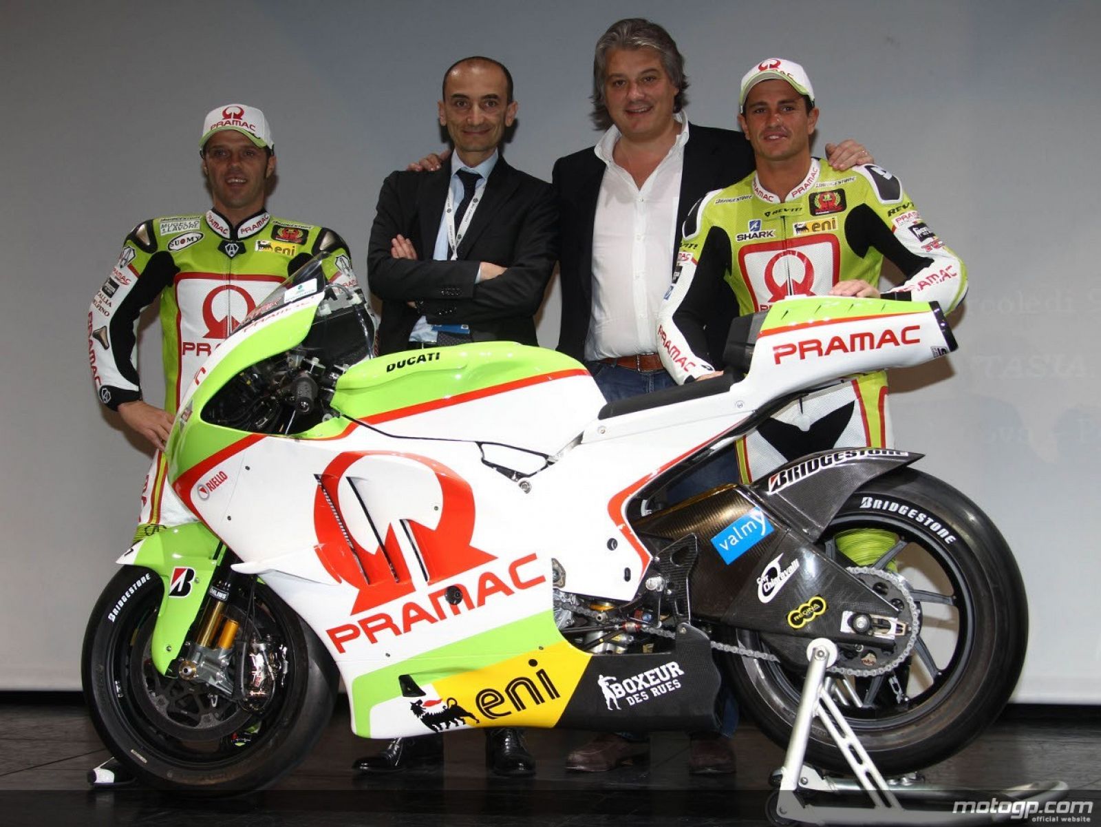 Loris Capirossi y Randy De Puniet lucharán en el Mundial con la Ducati de Pramac.