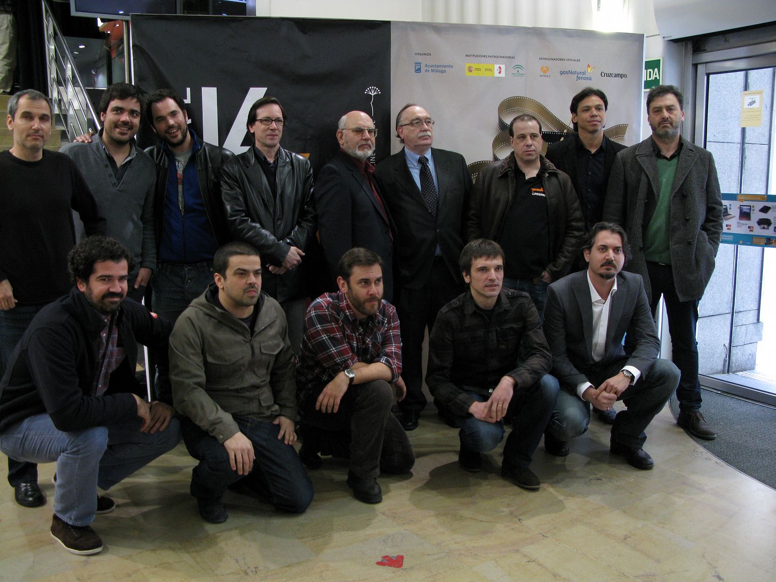 Los directores de los 11 largometrajes de la Sección Oficial del Festival de Málaga en la presentación en Madrid.