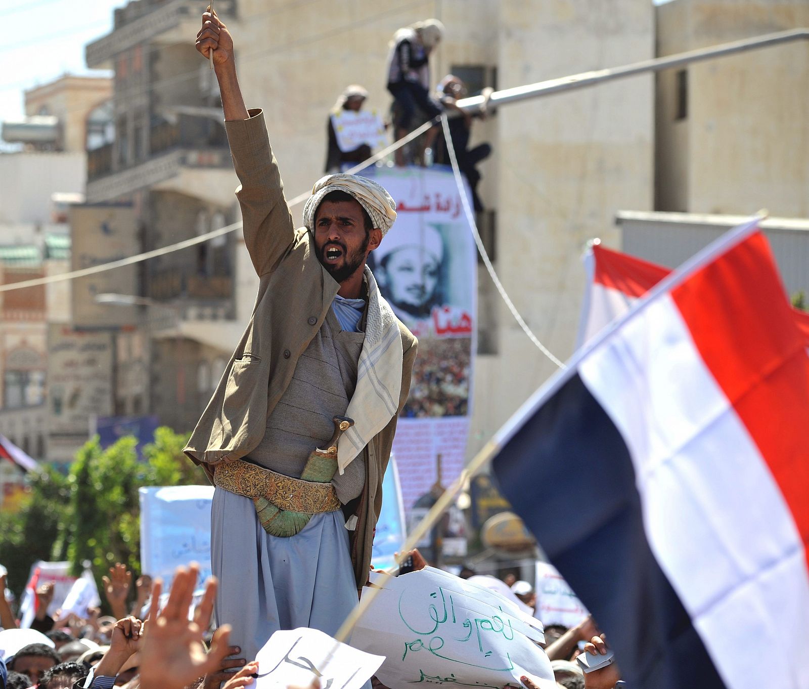 Manifestación en Saná, capital de Yemen, contra el Gobierno de Ali Abdalá Saleh