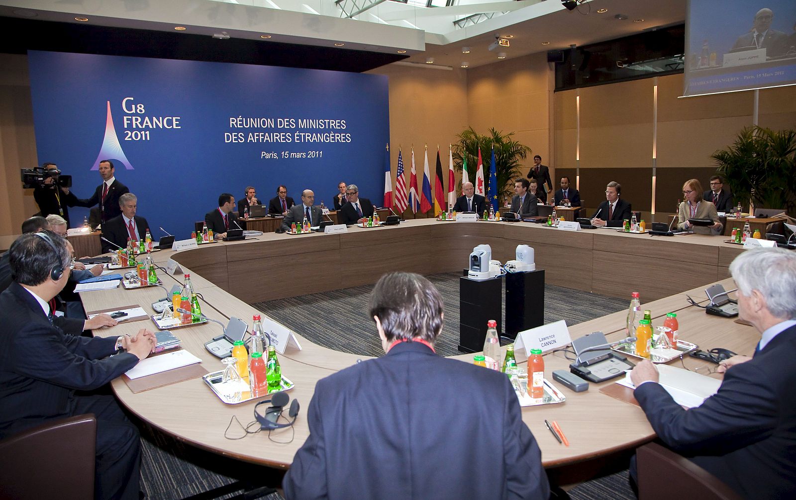 Vista general de la reunión de ministros de Exteriores del G8, en París