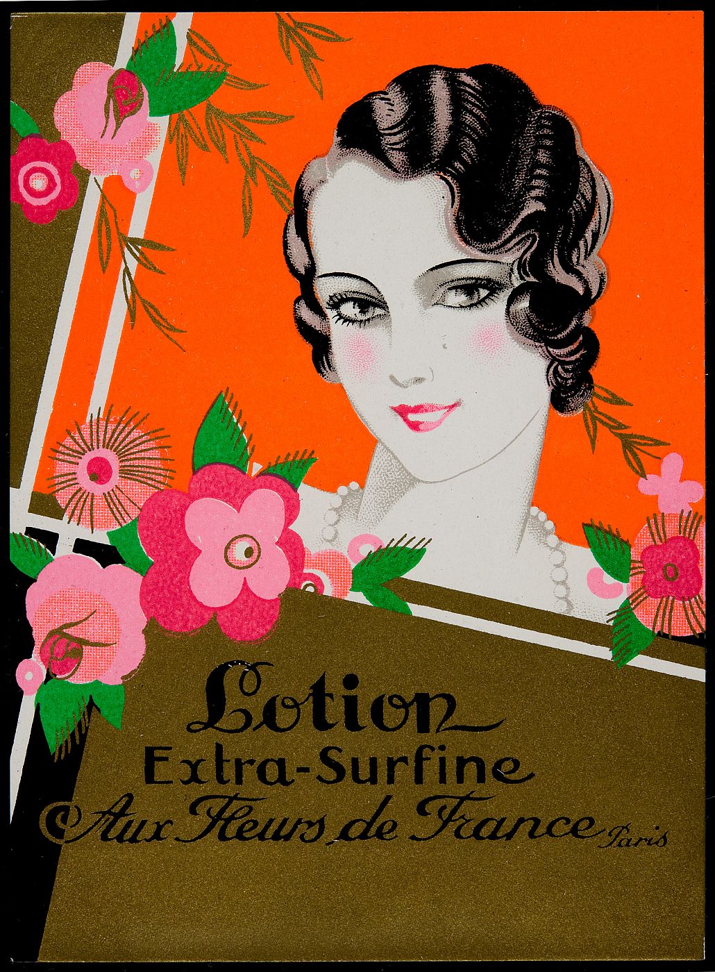 Etiqueta comercial del perfume 'Aux Fleurs de France' (1920)