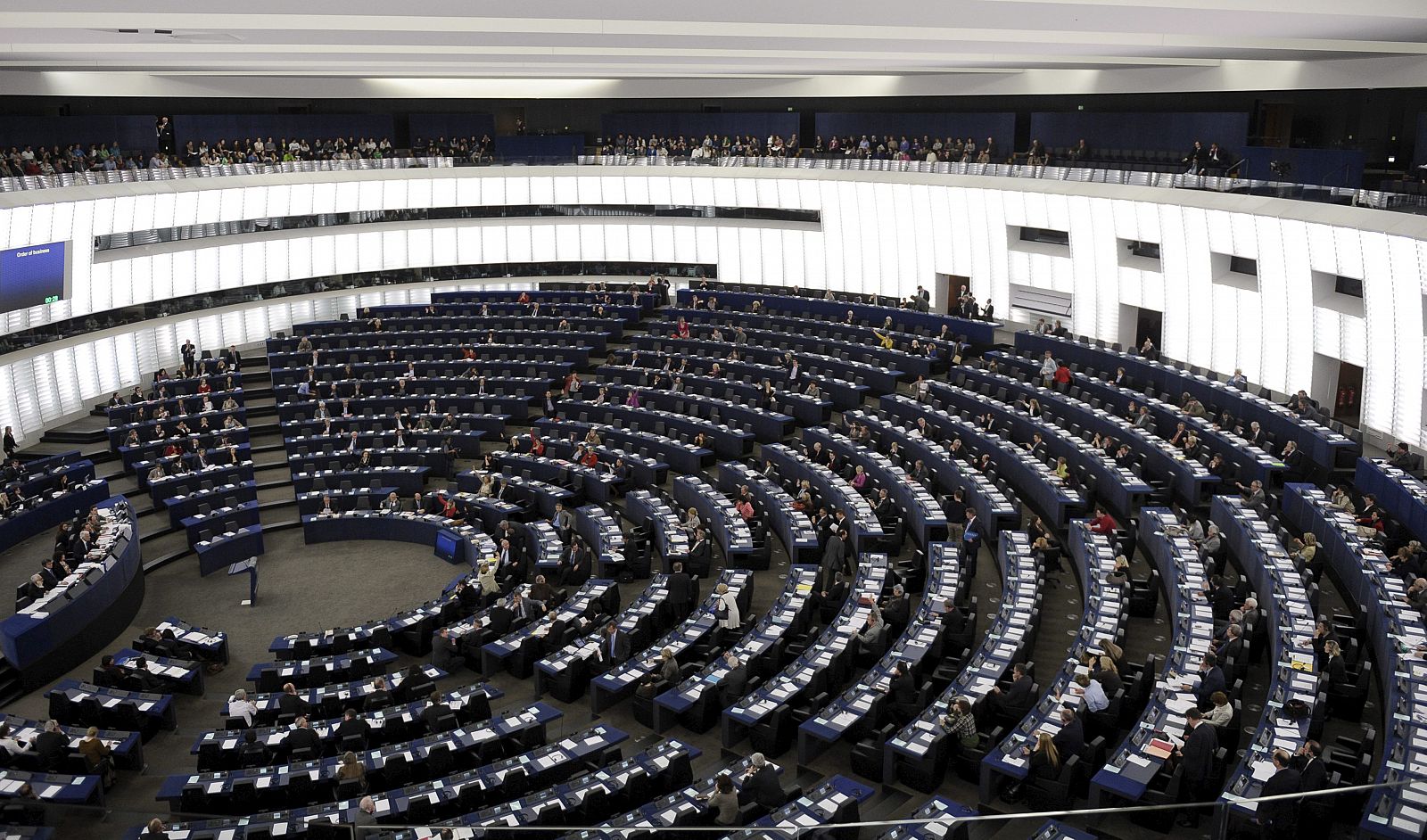 Vista general del hemiciclo del Parlamento Europeo durante una sesión plenaria en Estrasburgo, en Francia