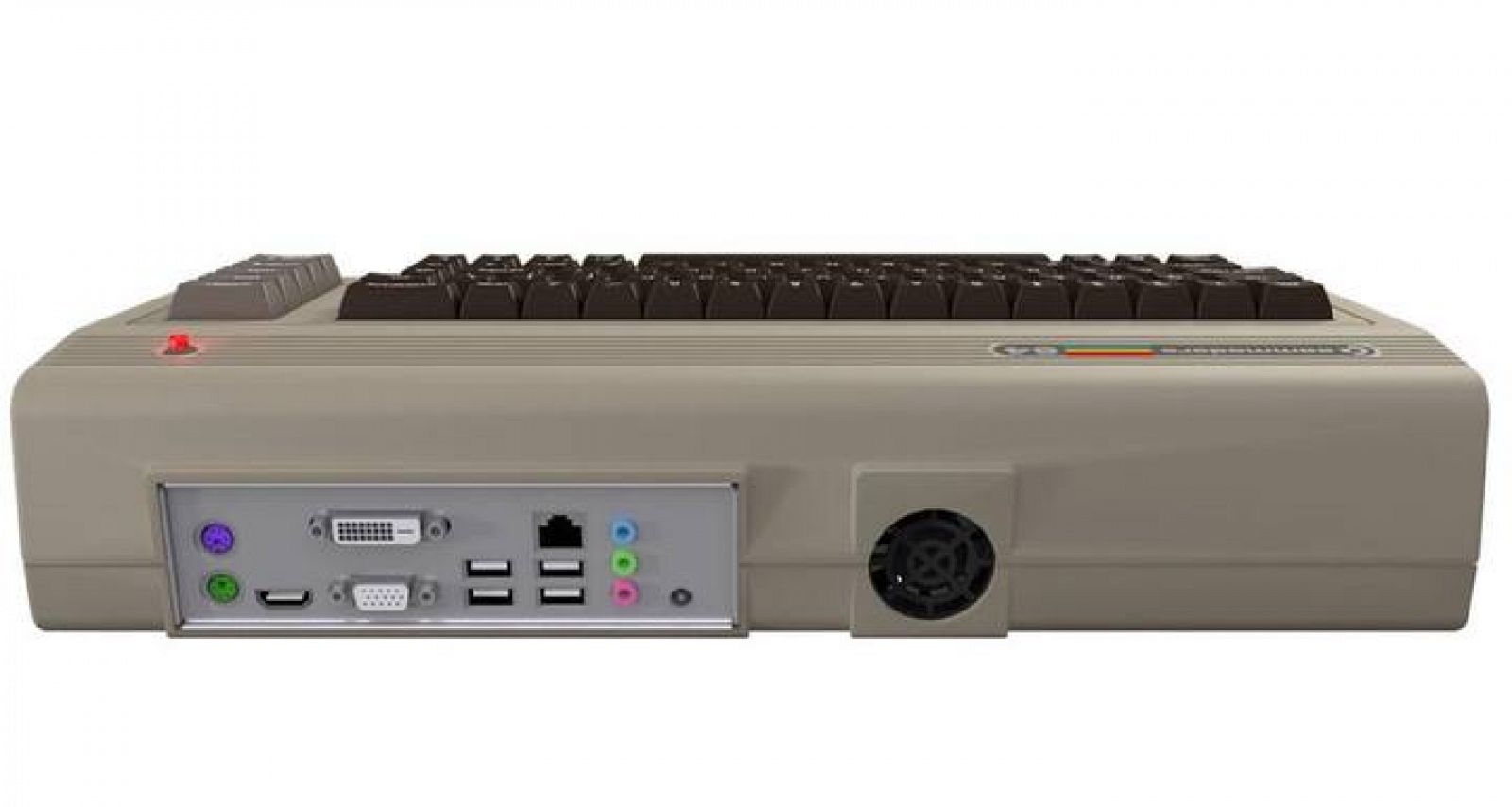 El renovado C-64 cuenta con 2 GB de RAM ampliables a 4 GB, lector DVD o Blu-Ray, USB y HDMI, entre otros