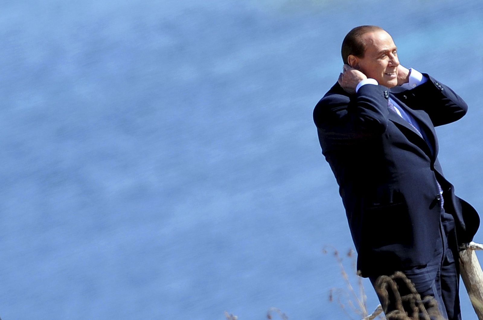 El primer ministro italiano, durante su reciente visita a la isla de Lampedusa