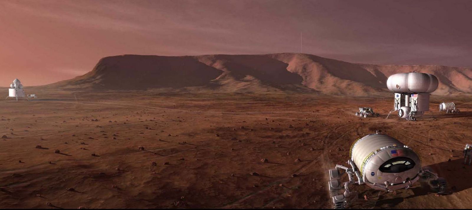 Vehículo de la NASA durante la recreación de una misión marciana