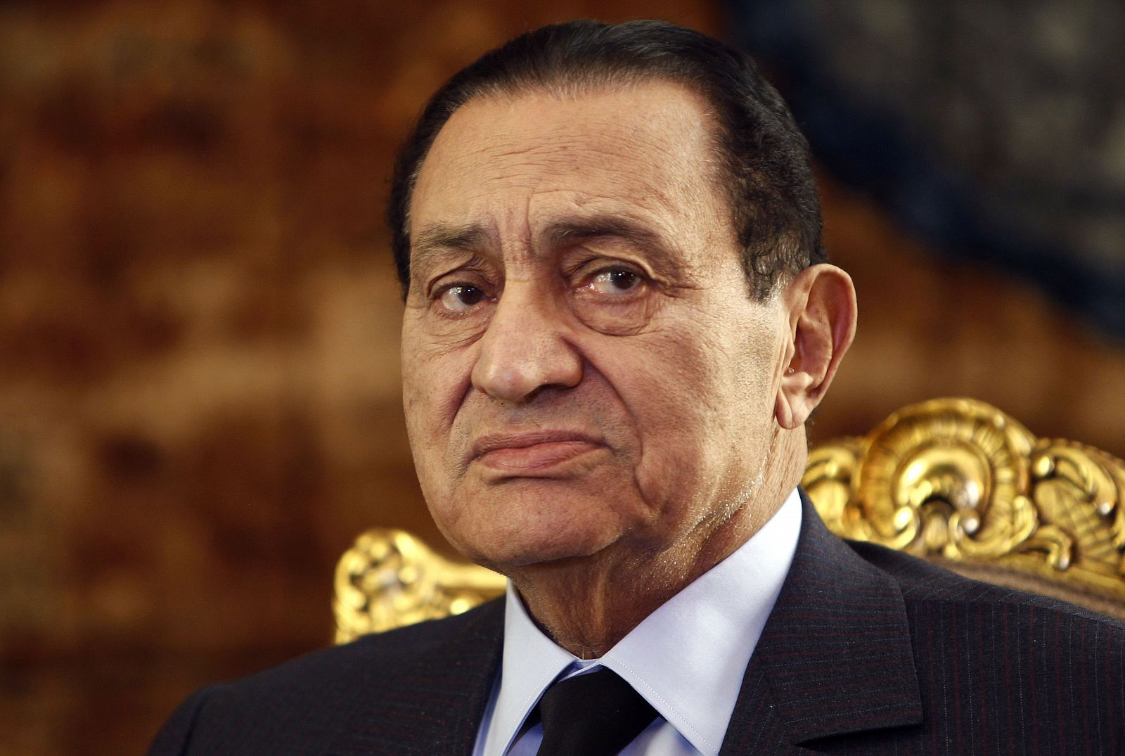 El expresidente egipcio, Hosni Mubarak, durante un mitín en El Cairo