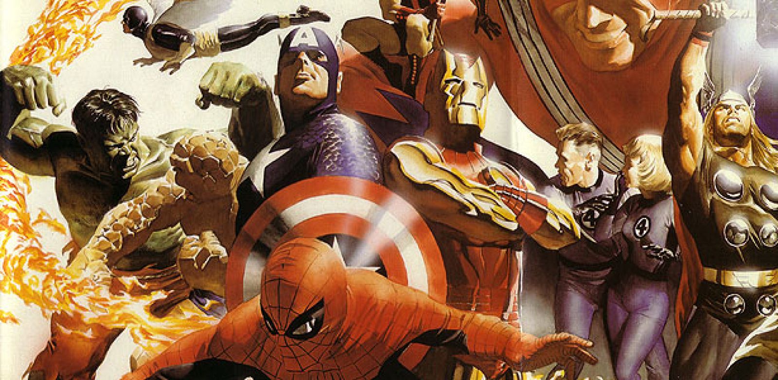 Ilustración de 'Marvels: la era de los prodigios', de Kurt Busiek y Alex Ross