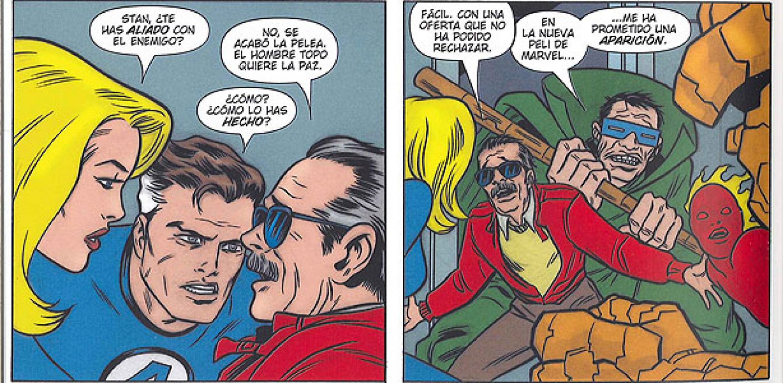 Stan Lee en un cómic de aniversario de Los Cuatro Fantásticos