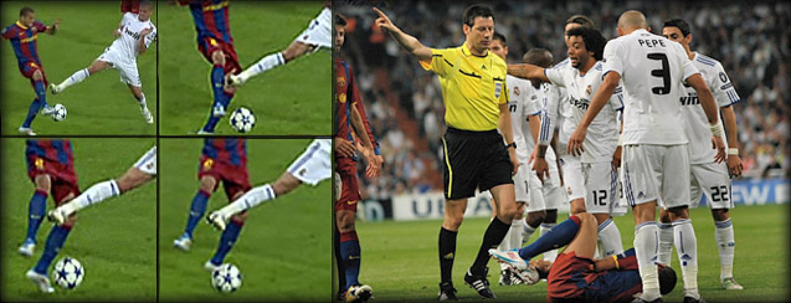 El Real Madrid publicó en su web esta imagen como prueba de la conducta 'antideportiva'