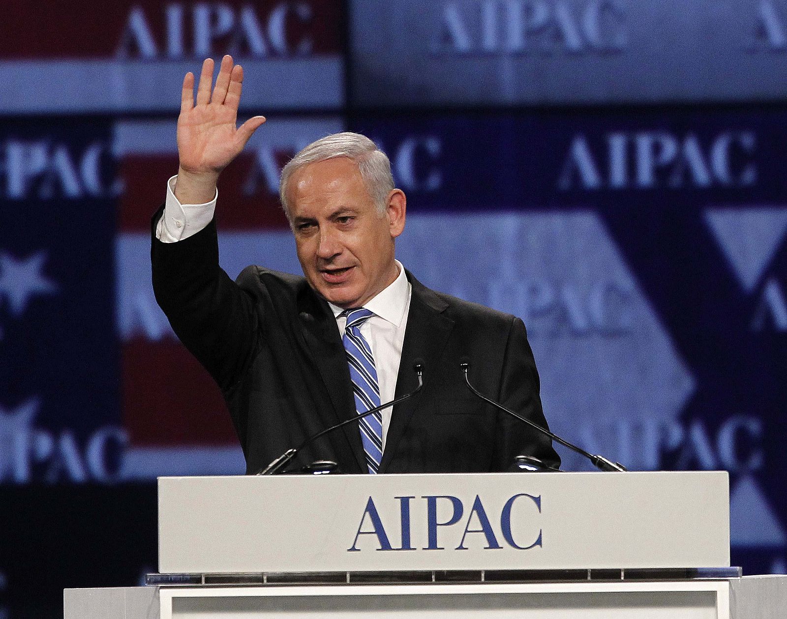 Netanyahu habla ante la reunión anual del lobby judio estadounidense, AIPAC en Washington