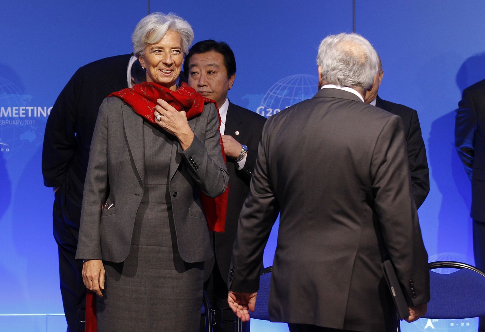 Lagarde, junto a Strauss-Kahn en un acto en París.