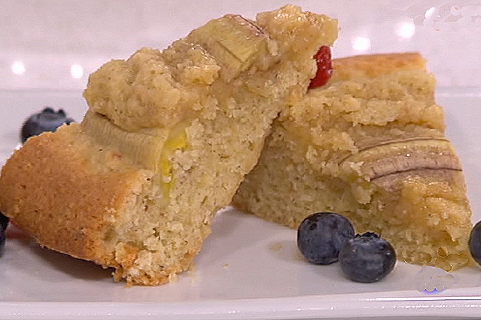 Pastel de avellenas, almendras y plátano