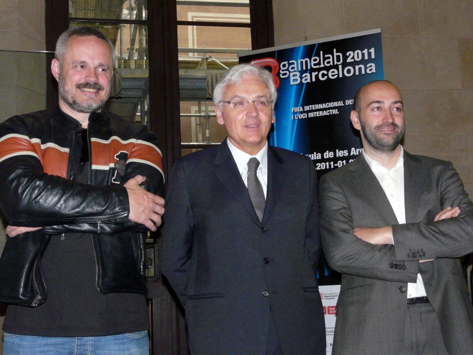 Gonzalo Suárez, Ferran Mascarell e Iván Fernández Lobo durante la presentación de Gamelab 2011