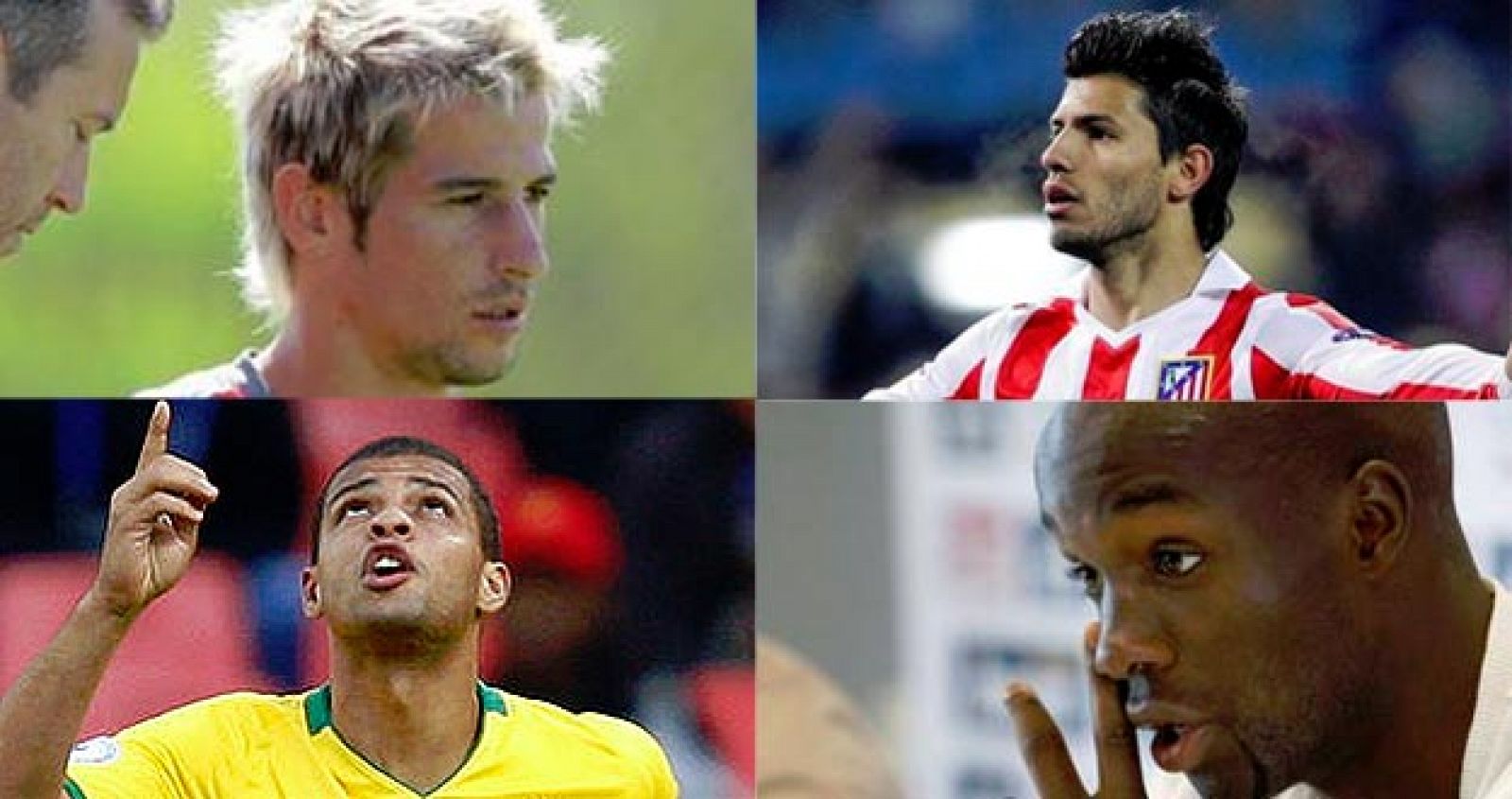 Los futbolistas, Fabio Coentrao, Sergio Agüero, Felipe Melo y Lass Diarra.