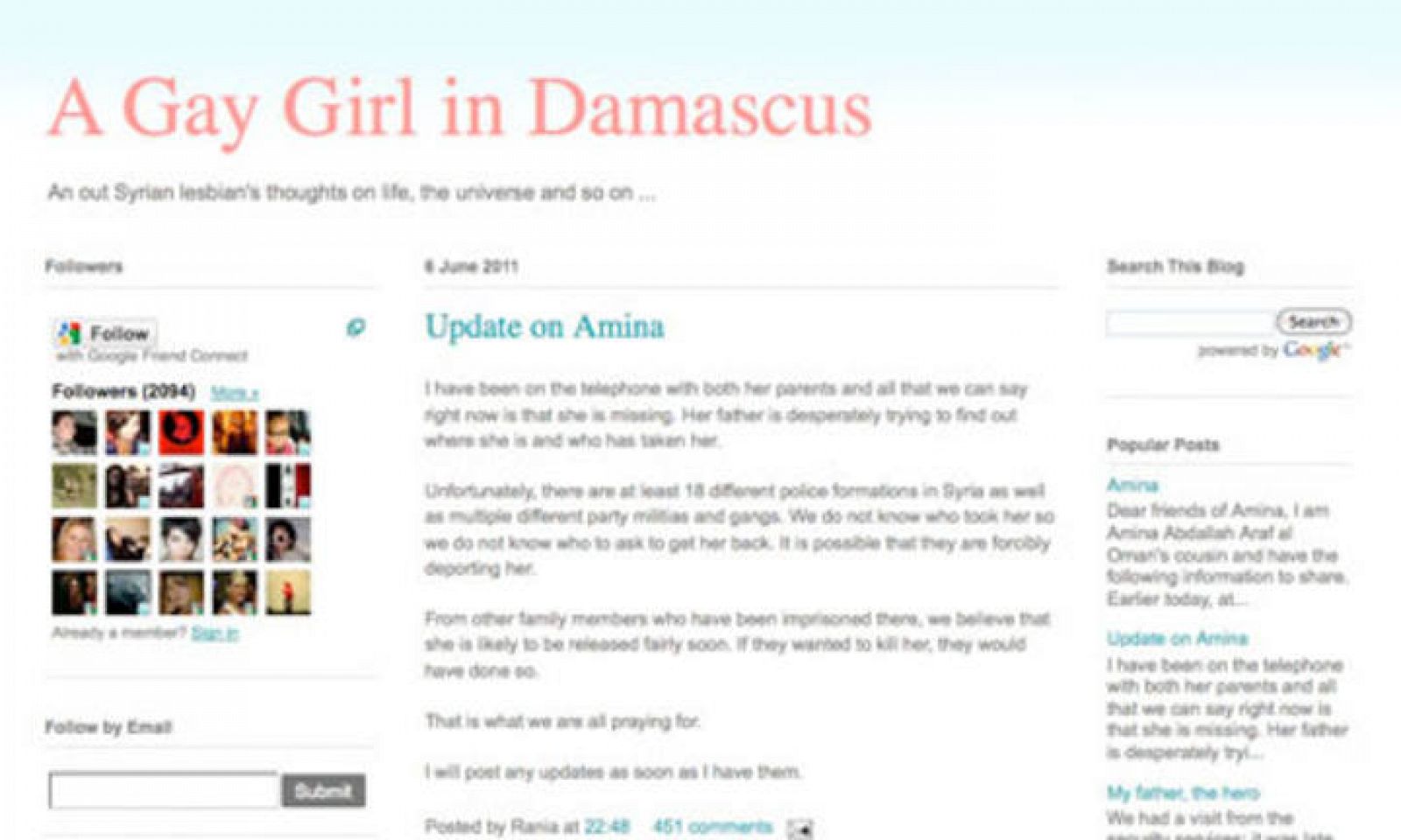 magen del blog "Una chica lesbiana en Damasco"
