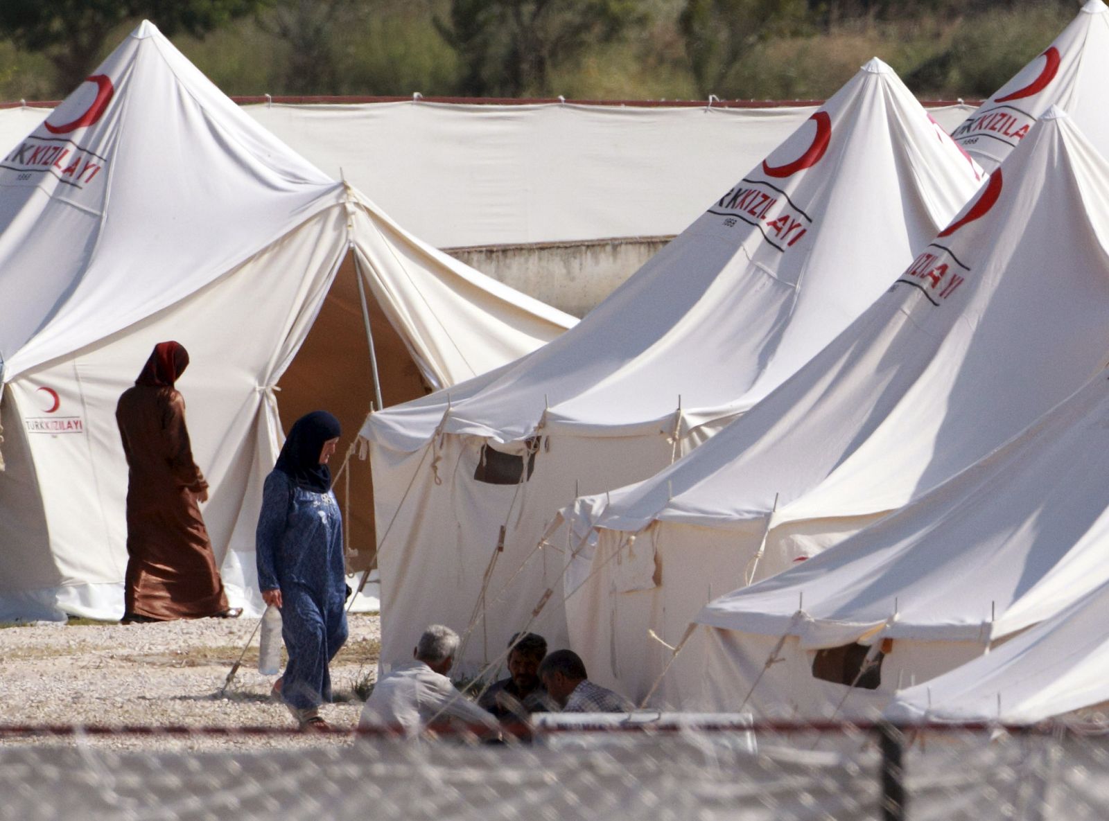 Mujeres en un campo de refugiados sirios en la localidad turca de Boynuegin