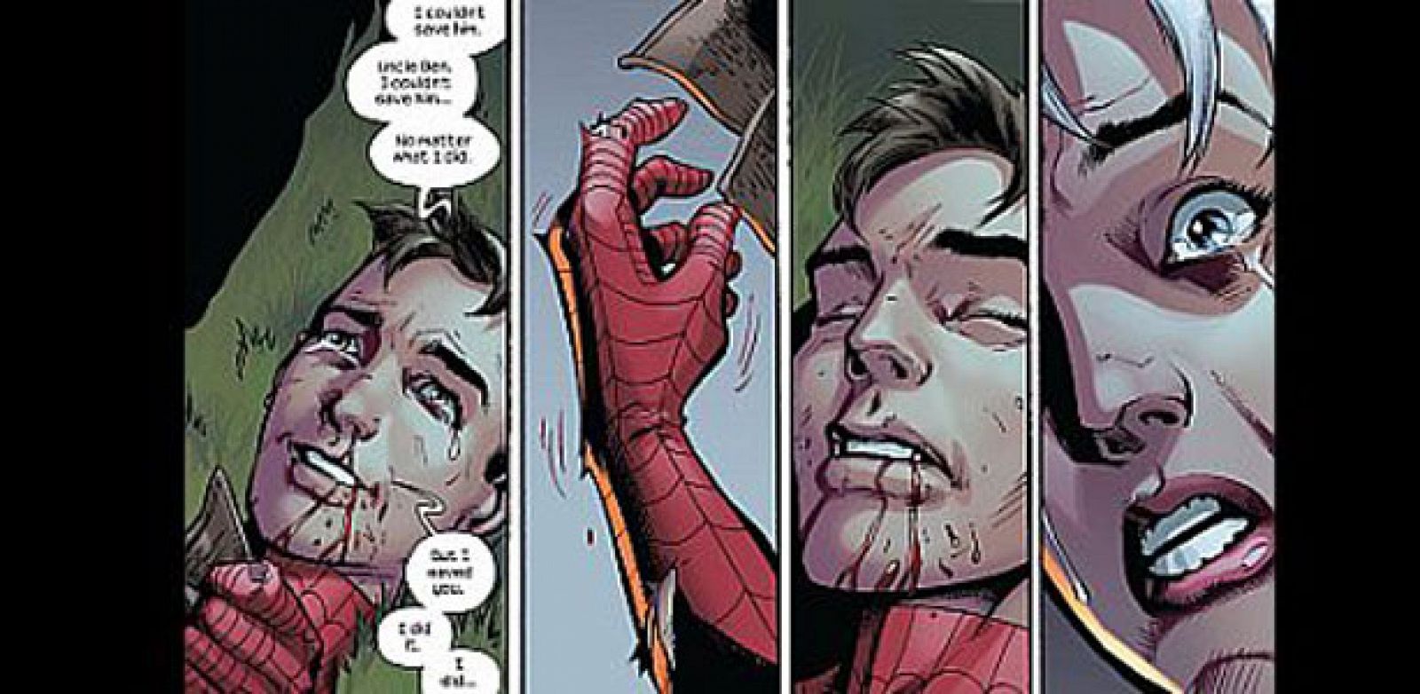 Viñetas de la muerte del Peter Parker (Spiderman) del Universo Ultimate
