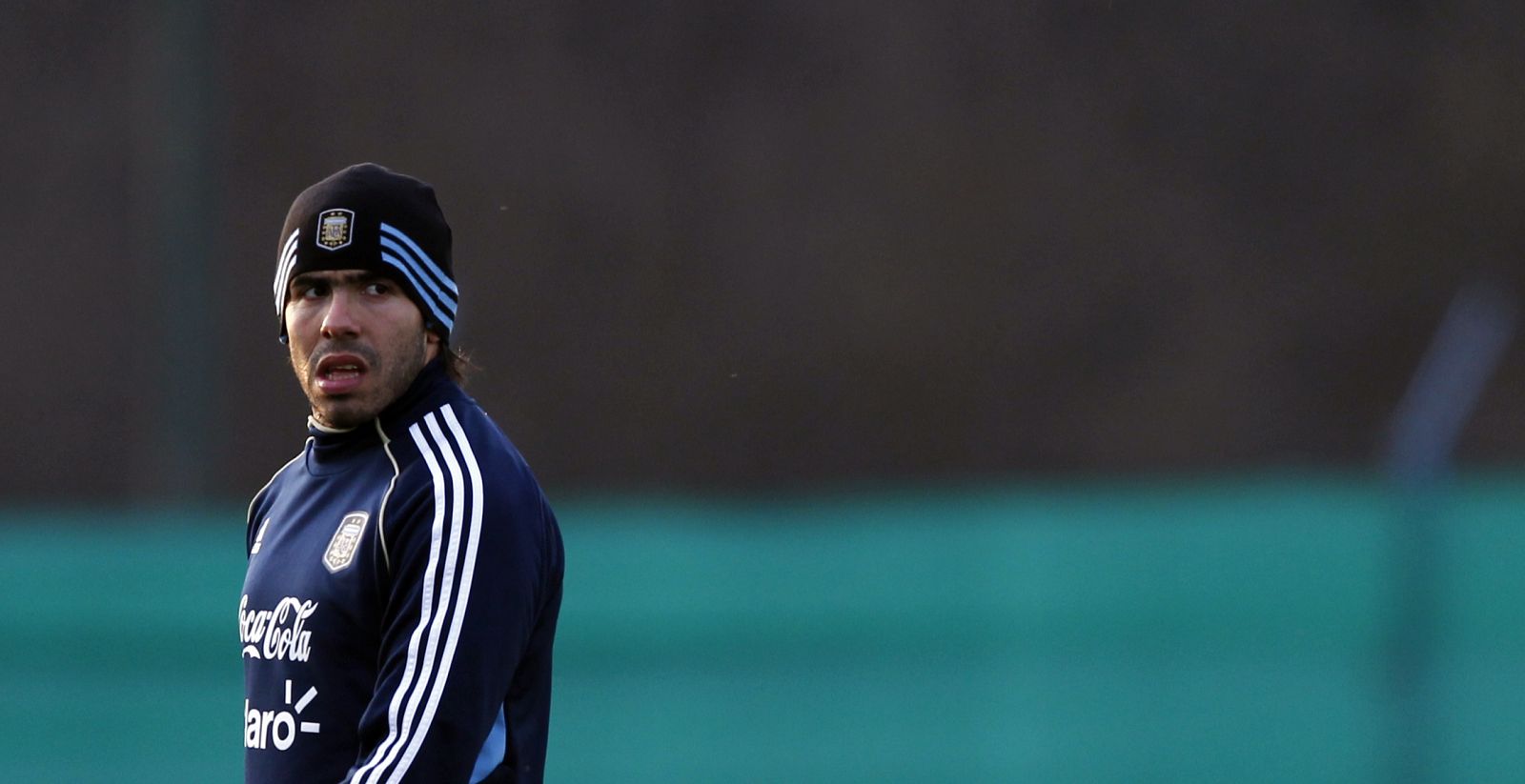 Carlos Tévez , durante el entrenamiento de Argentina en la Copa América.