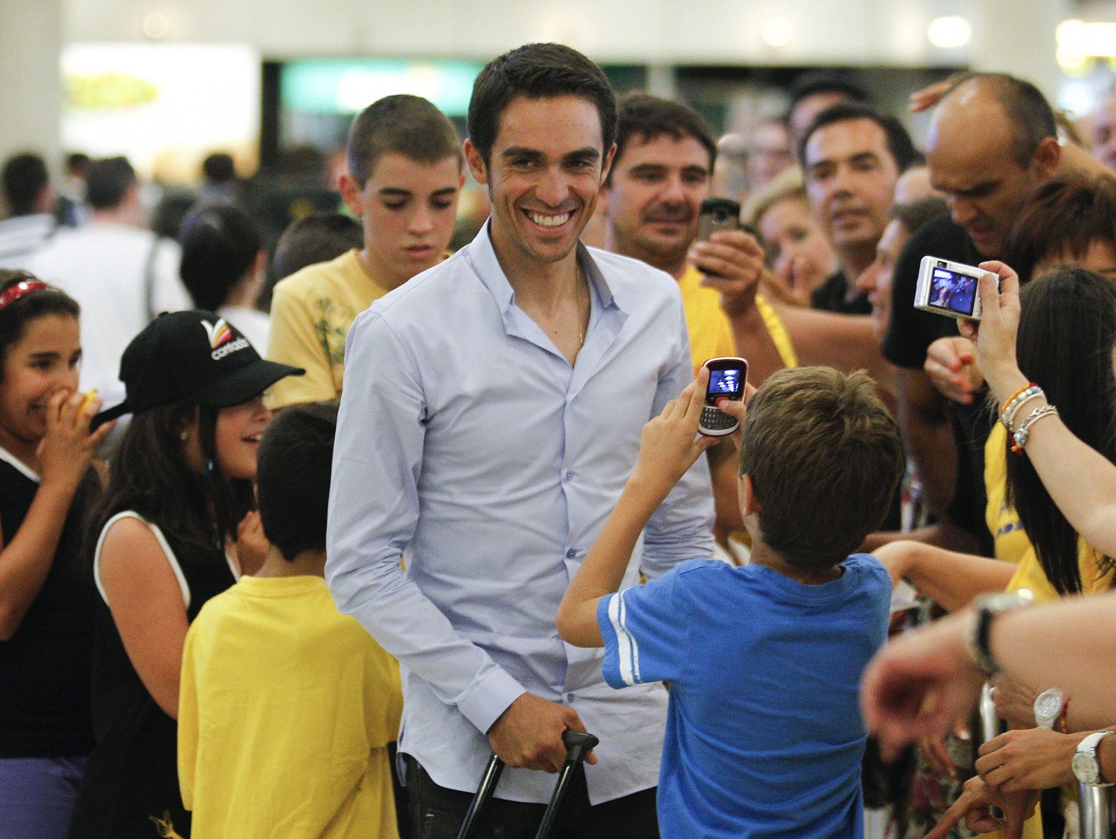 Alberto Contador, a su regreso a España tras la disputa del pasado Tour