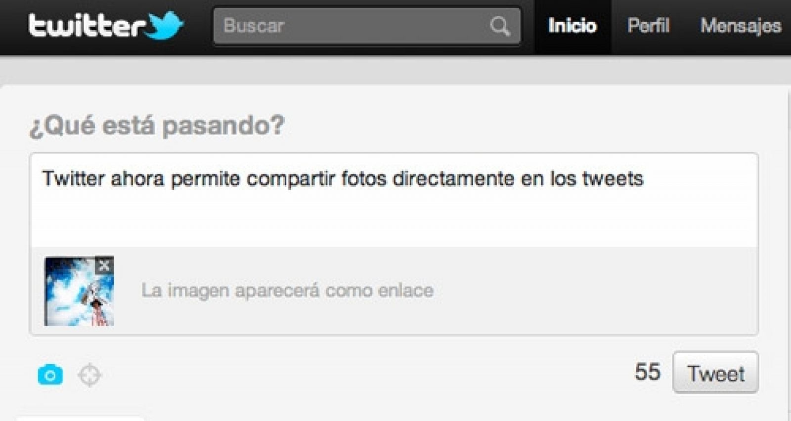 Twitter ya permite compartir fotos en los tuits desde su página web