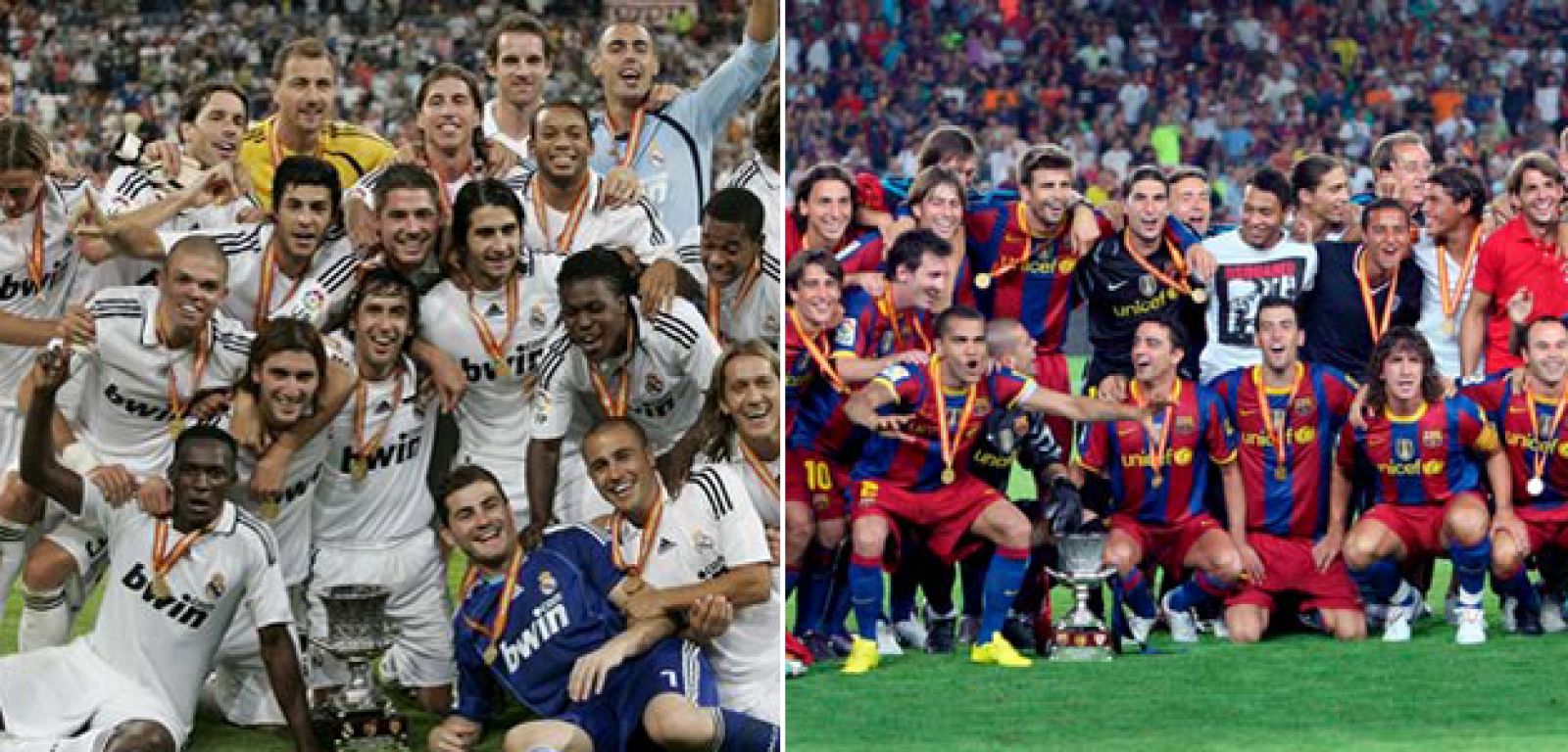 Madridistas y azulgranas levantan la Supercopa.